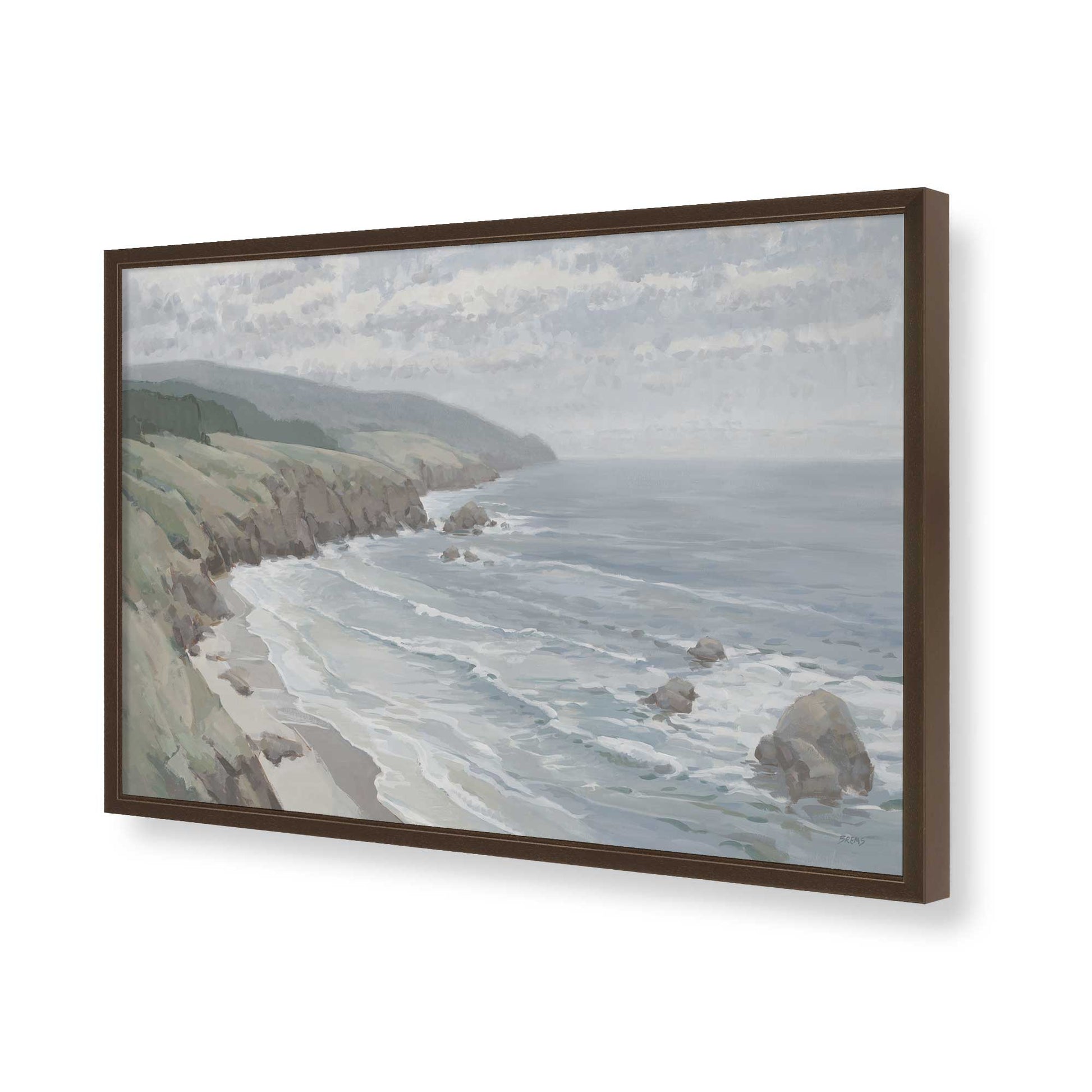 [Color:Brown], Picture of art in a Brown frame of the corner