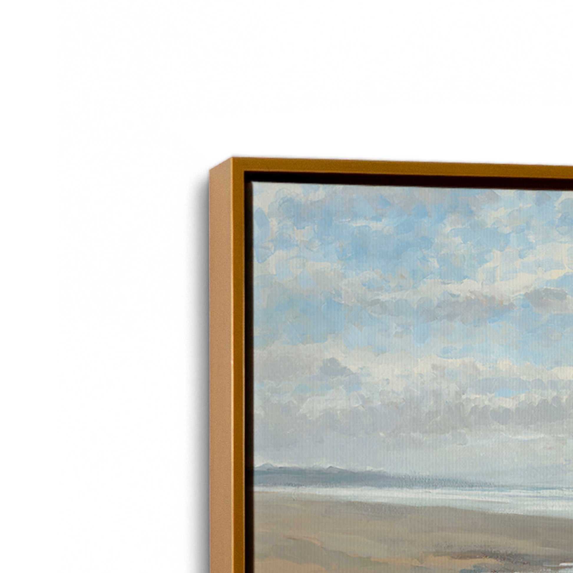 [Color:Polished Gold], Picture of art in a Polished Gold frame at an angle
