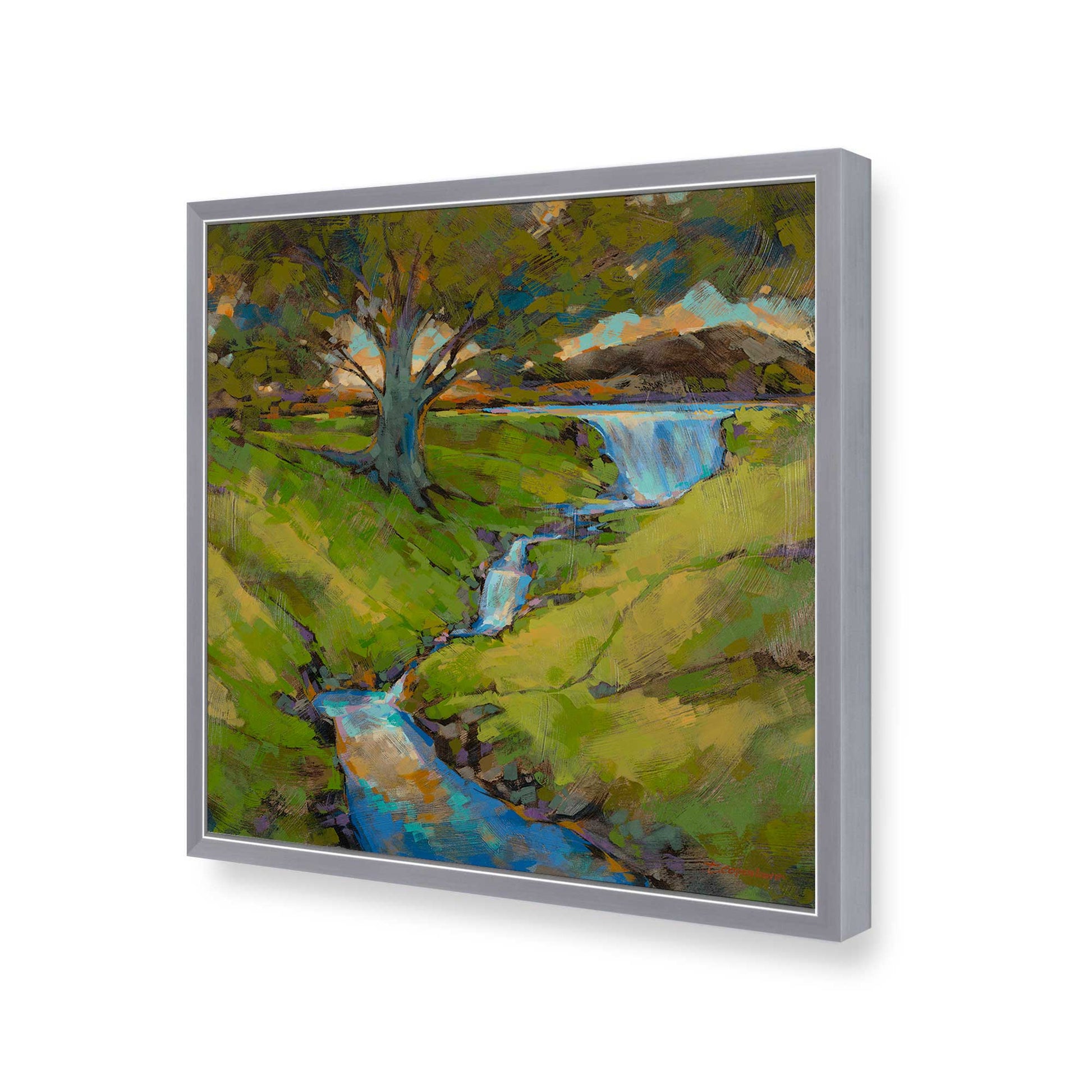 [Color:Polished Chrome], Picture of art in a Polished Chrome frame of the corner