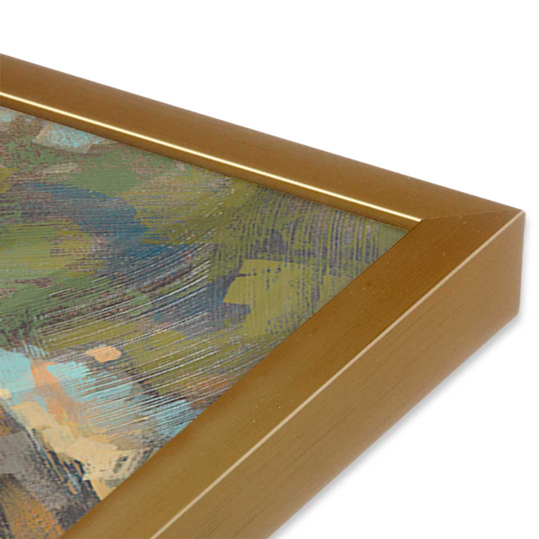 [Color:Polished Gold], Picture of art in a Polished Gold frame at an angle