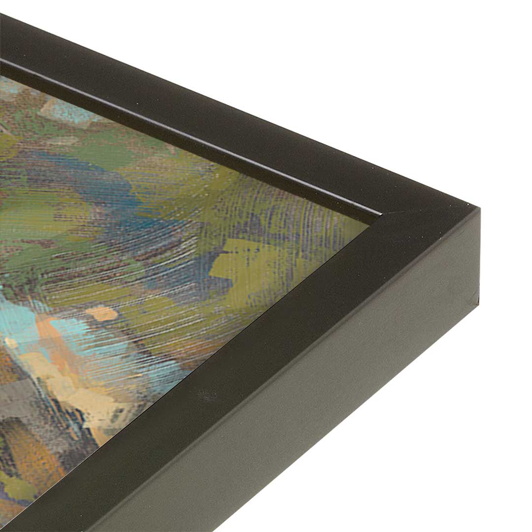 [Color:Satin Black], Picture of art in a Satin Black frame at an angle