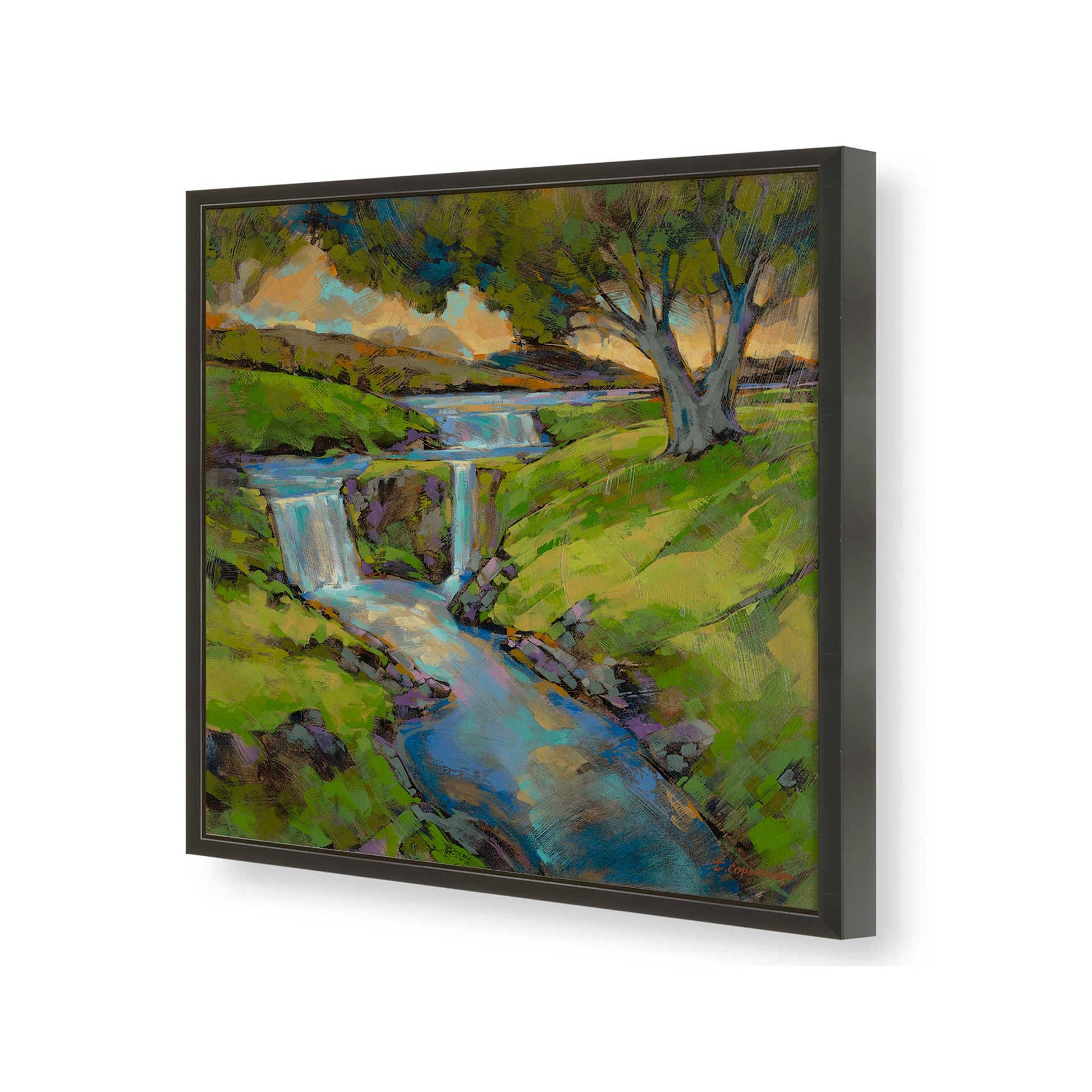 [Color:Satin Black], Picture of art in a Satin Black frame of the corner