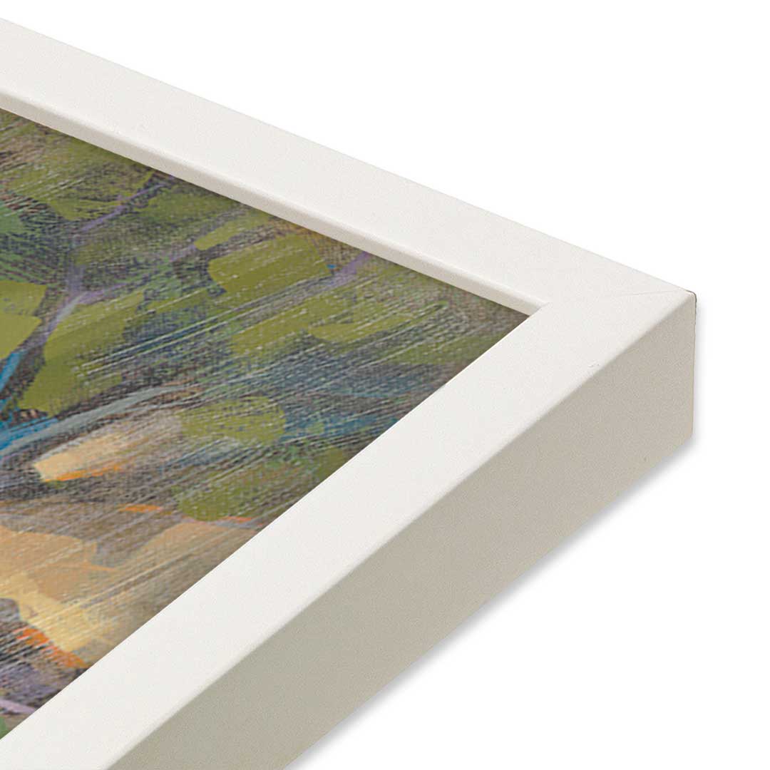 [Color:Opaque White], Picture of art in a Opaque White frame at an angle