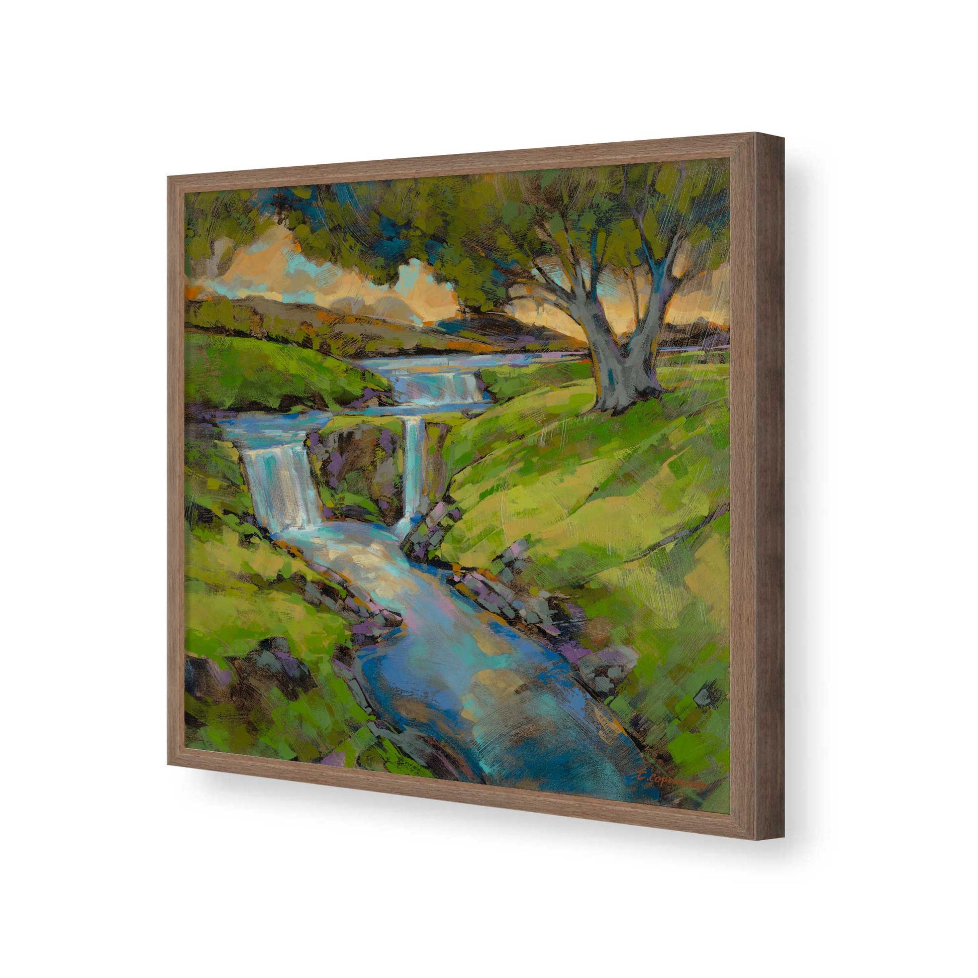 [Color:Walnut], Picture of art in a Walnut frame of the corner
