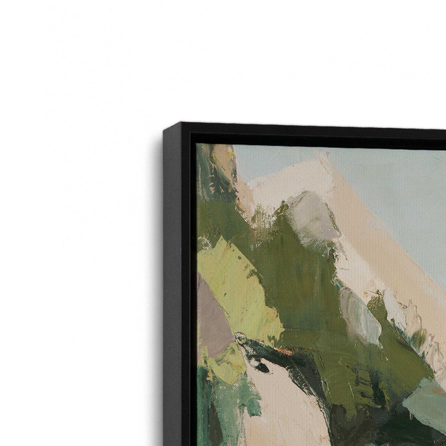 [Color:Satin Black], Picture of art in a Satin Black frame at an angle