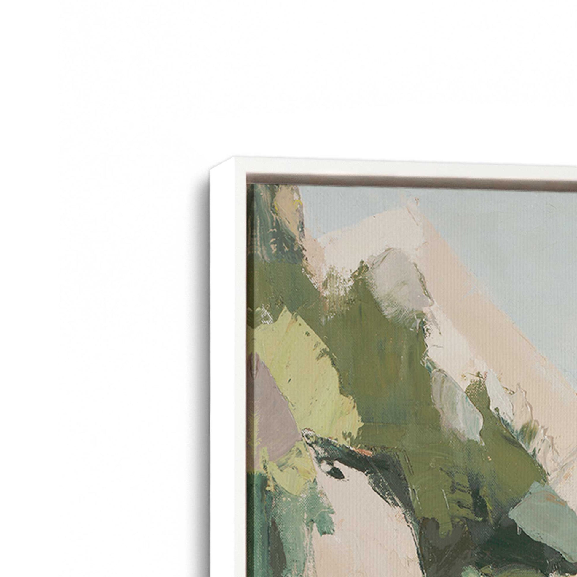 [Color:Opaque White], Picture of art in a White frame at an angle