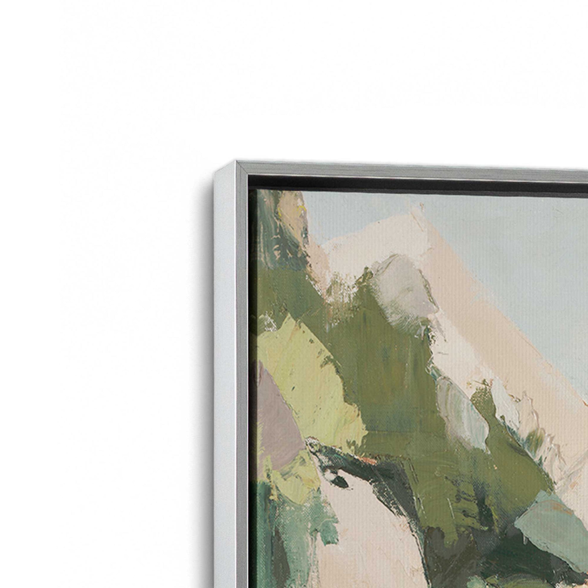 [Color:Polished Chrome], Picture of art in a Polished Chrome frame at an angle