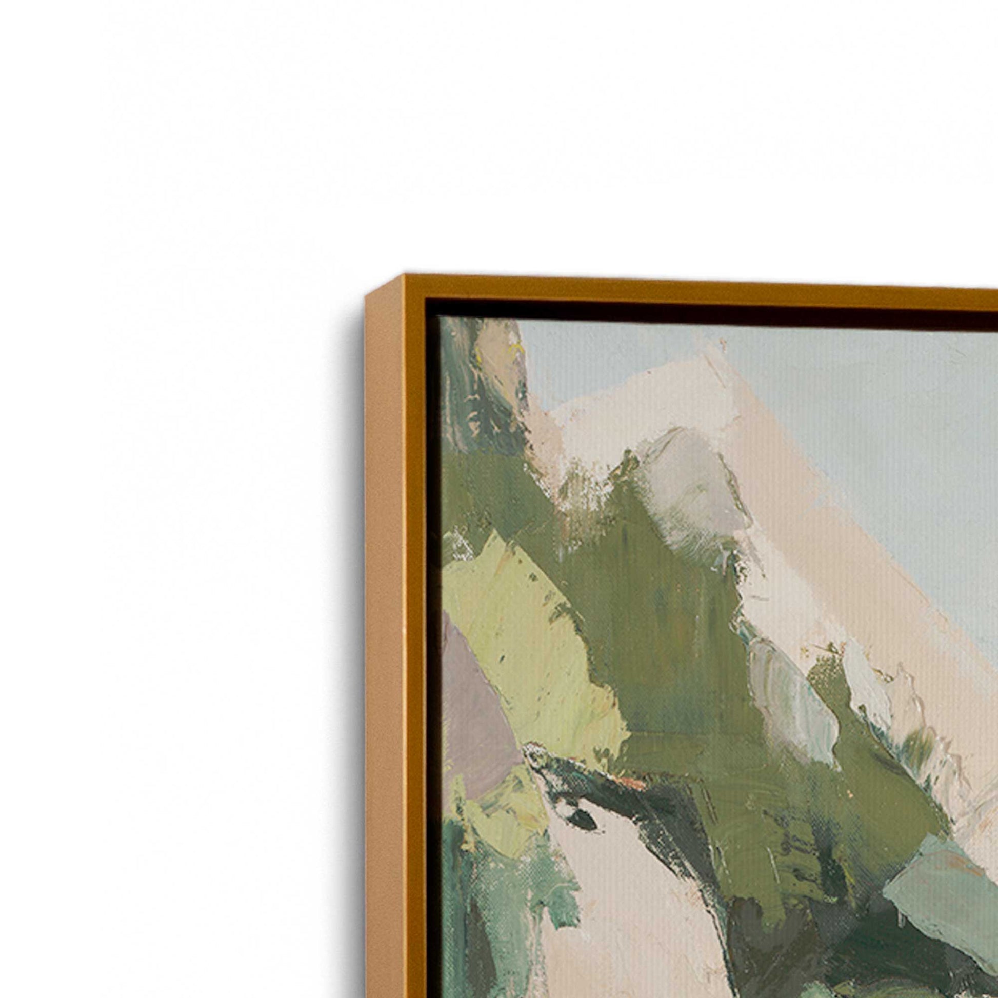 [Color:Polished Gold], Picture of art in a Polished Gold frame at an angle