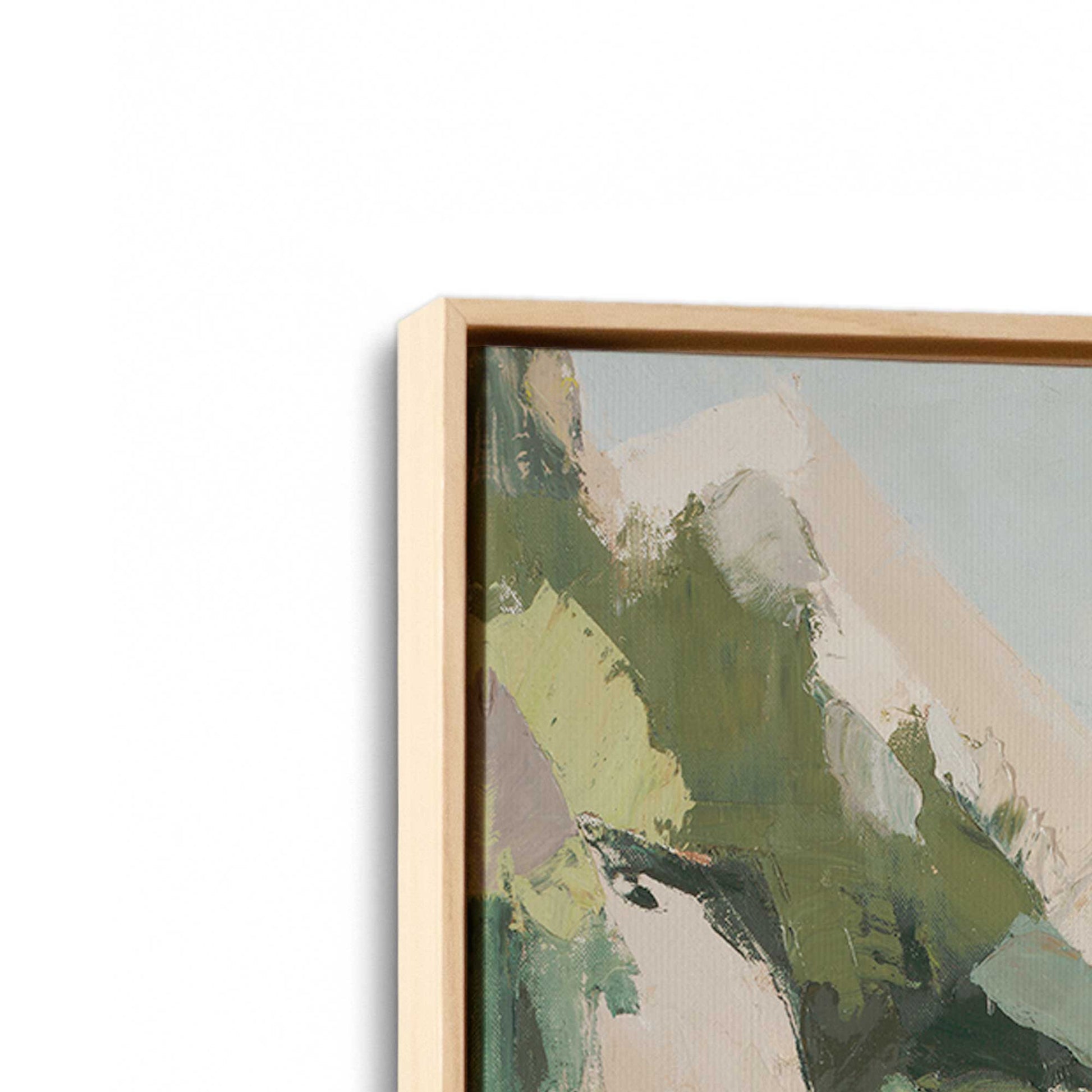[Color:American Maple], Picture of art in a American Maple frame at an angle