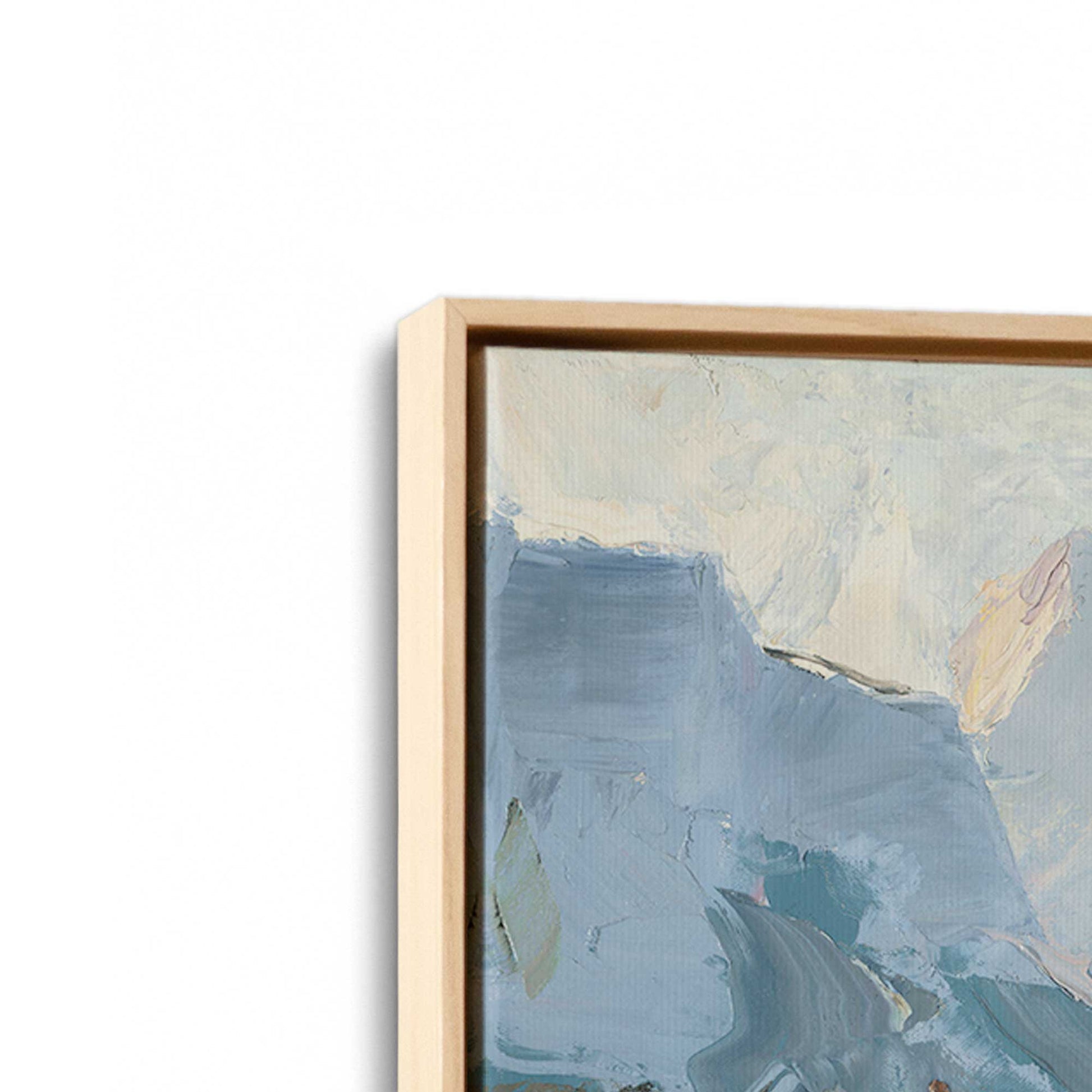 [Color:American Maple], Picture of art in a American Maple frame at an angle