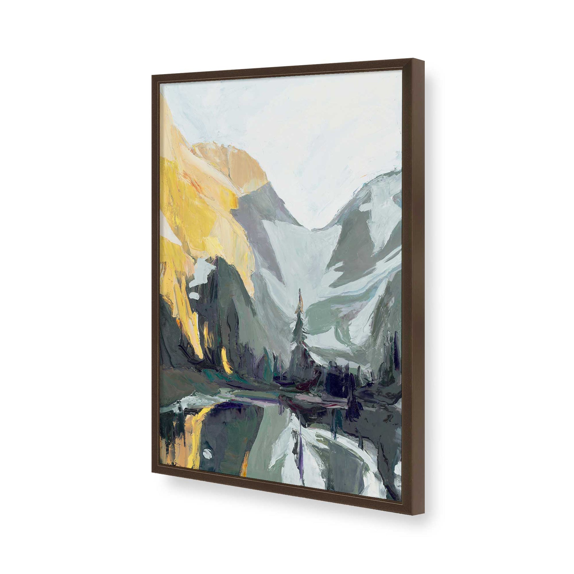 [Color:Brown], Picture of art in a Brown frame of the corner