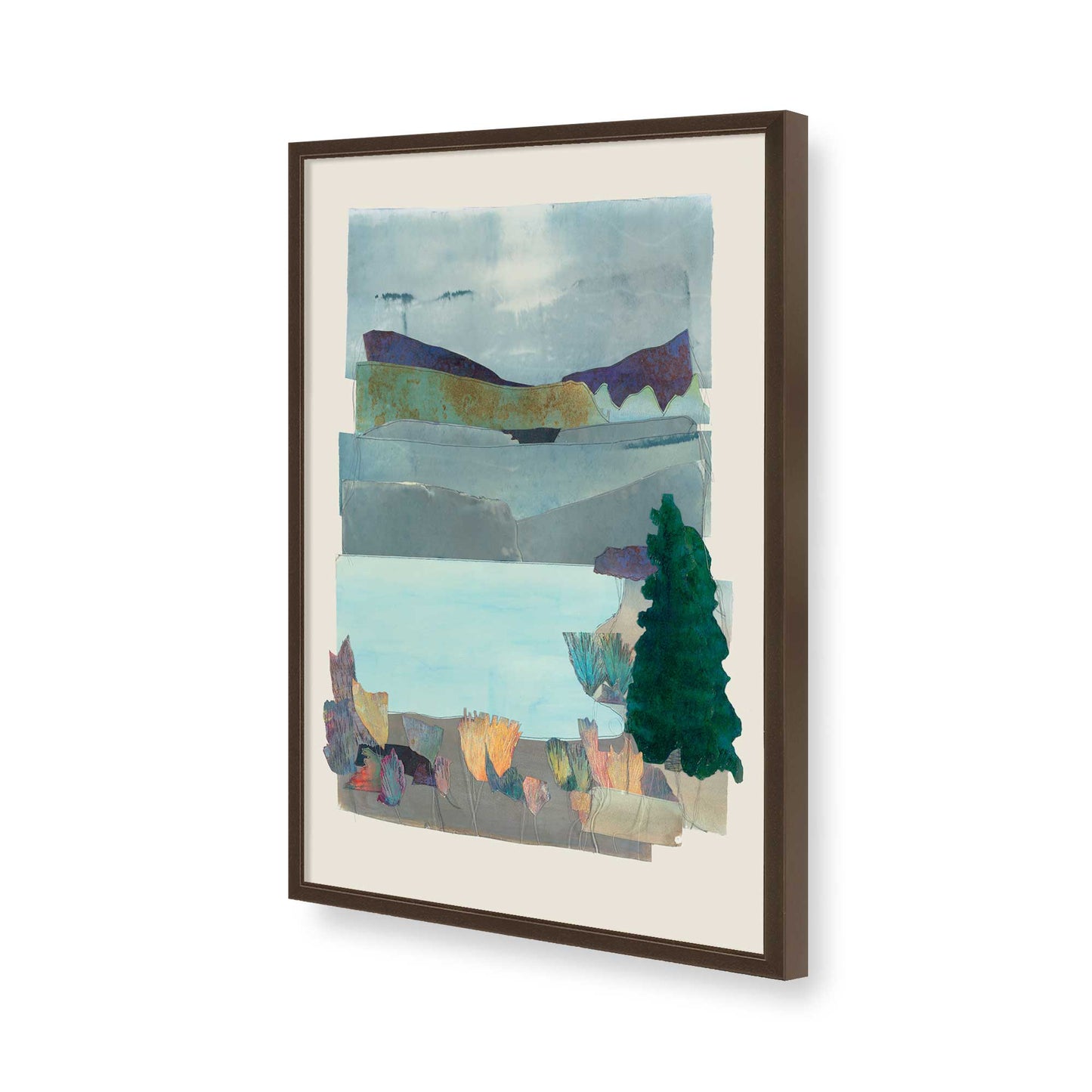 [Color:Brown], Picture of art in a Brown frame of the corner