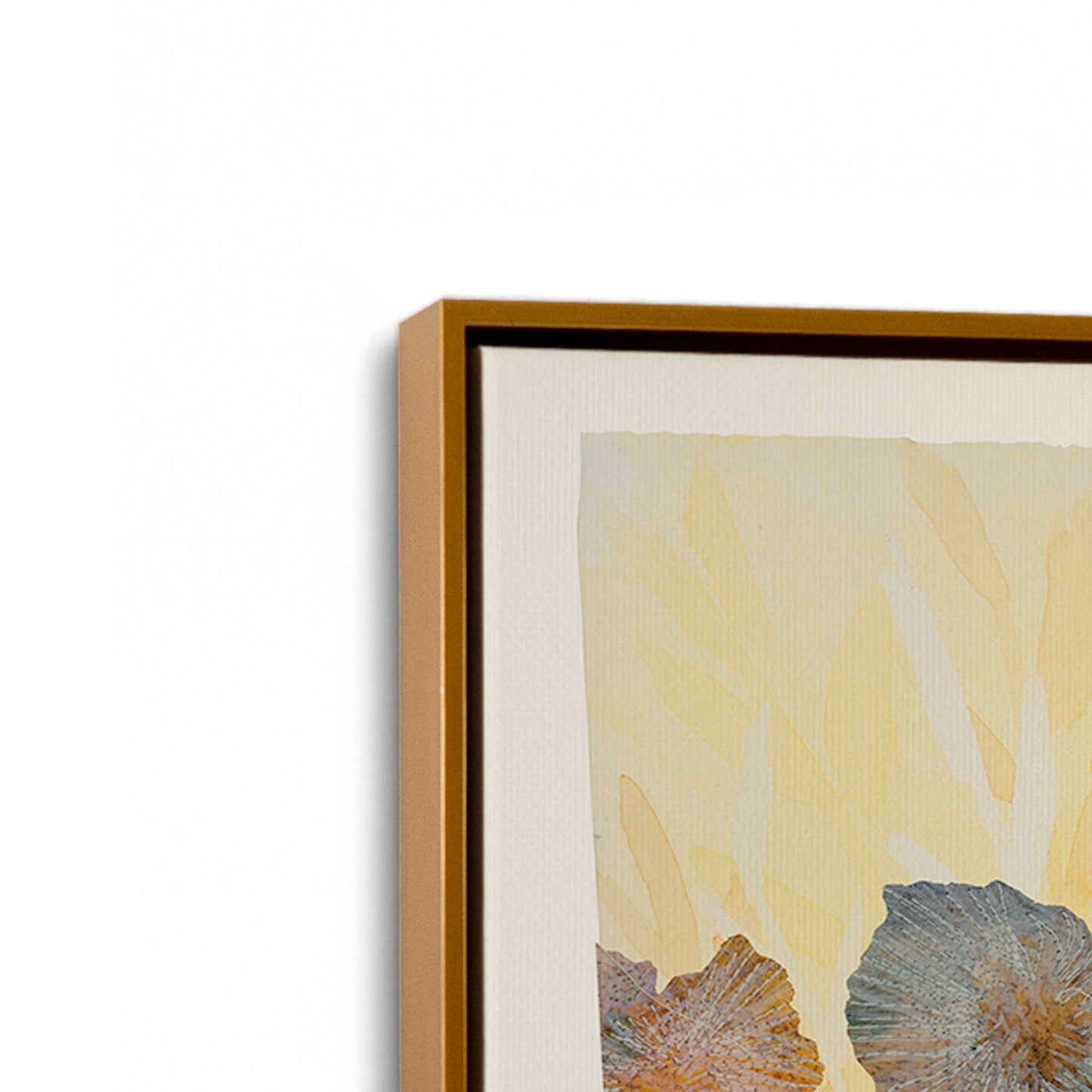 [Color:Polished Gold], Picture of art in a Polished Gold frame at an angle