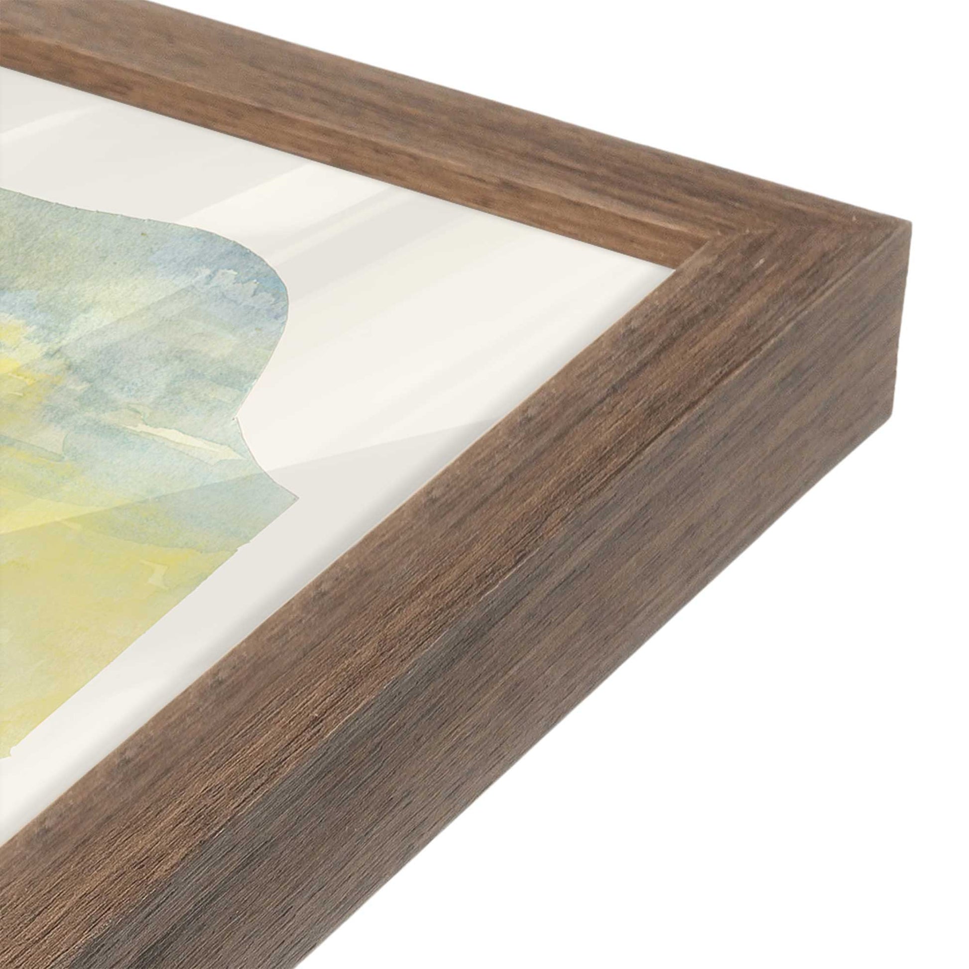 [Color:Walnut], Picture of art in a Walnut frame at an angle