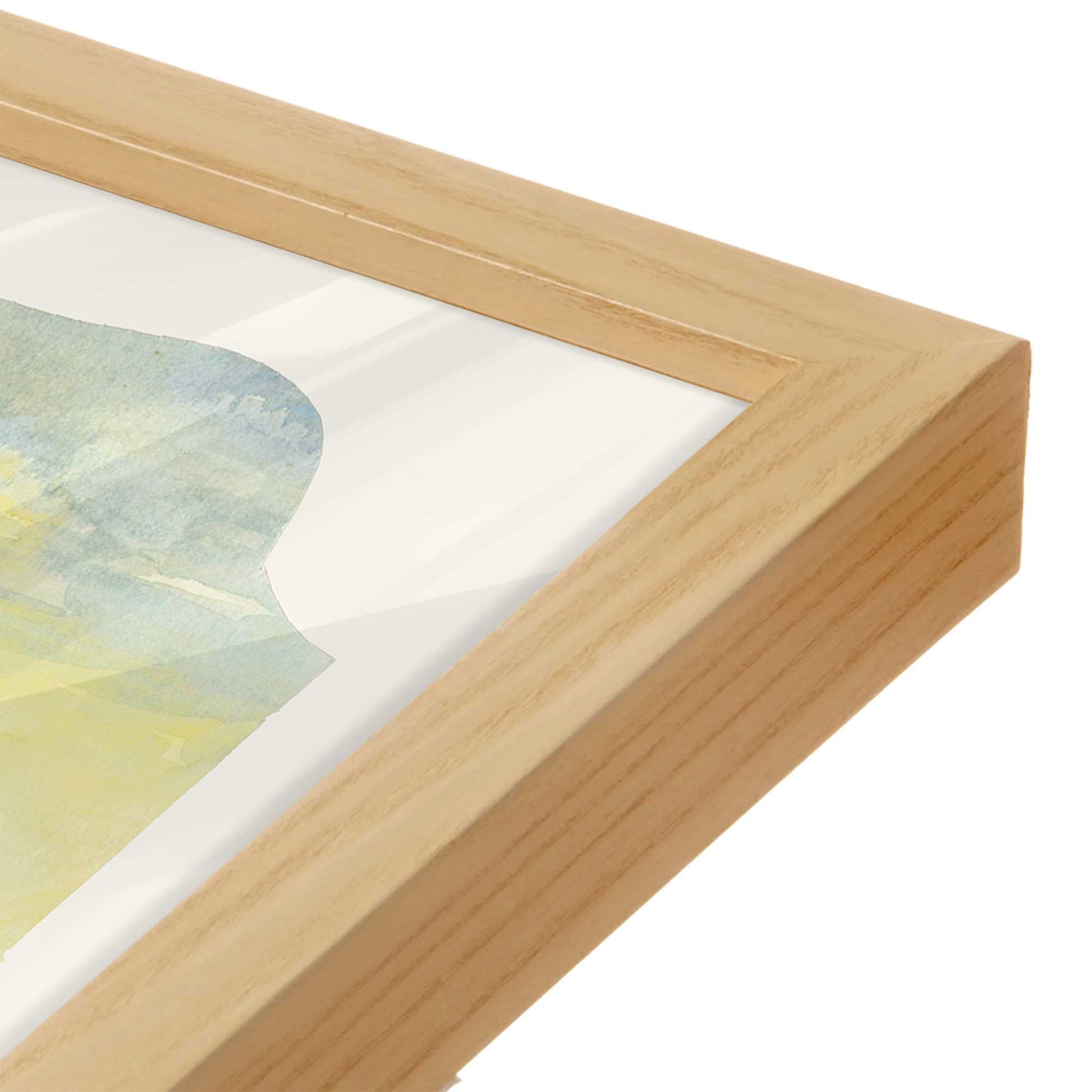 [Color:American Maple], Picture of art in a American Maple frame at an angle