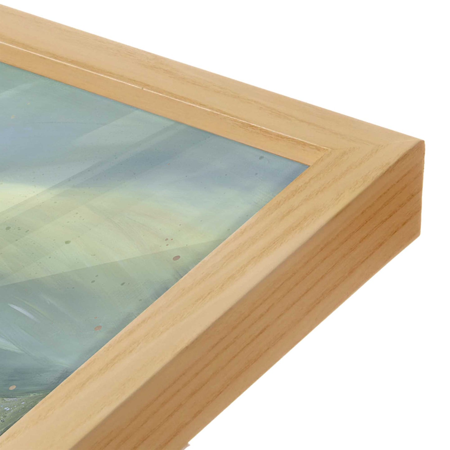 [Color:American Maple], Picture of art in a American Maple frame at an angle
