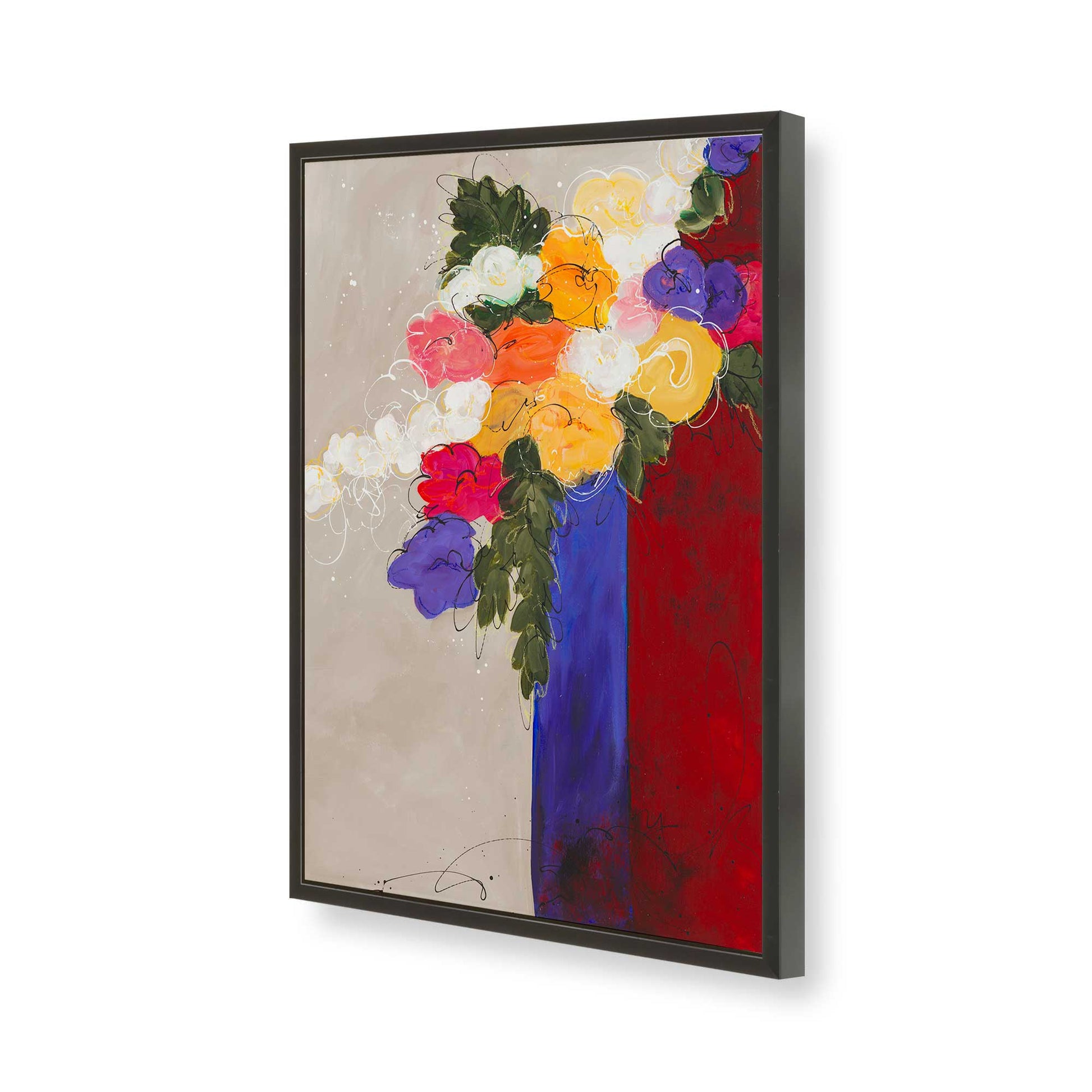 [Color:Satin Black], Picture of art in a Satin Black frame of the corner