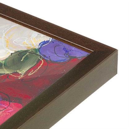 [Color:Brown], Picture of art in a Brown frame at an angle