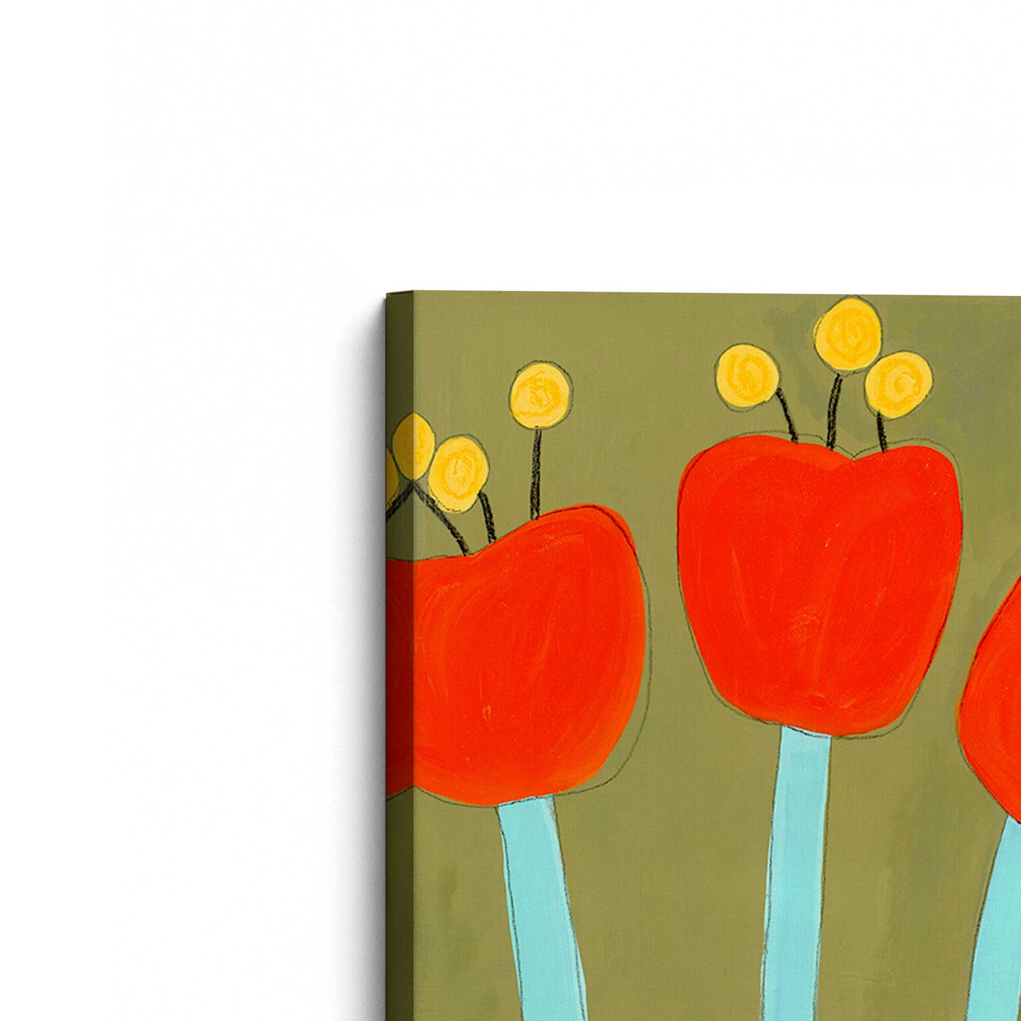 [Color:Stretched Canvas], Picture of the corner of the art