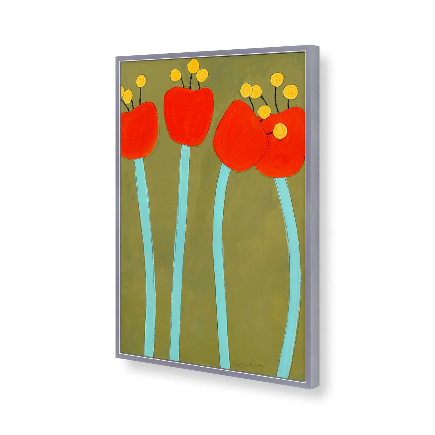 [Color:Polished Chrome], Picture of art in a Polished Chrome frame of the corner