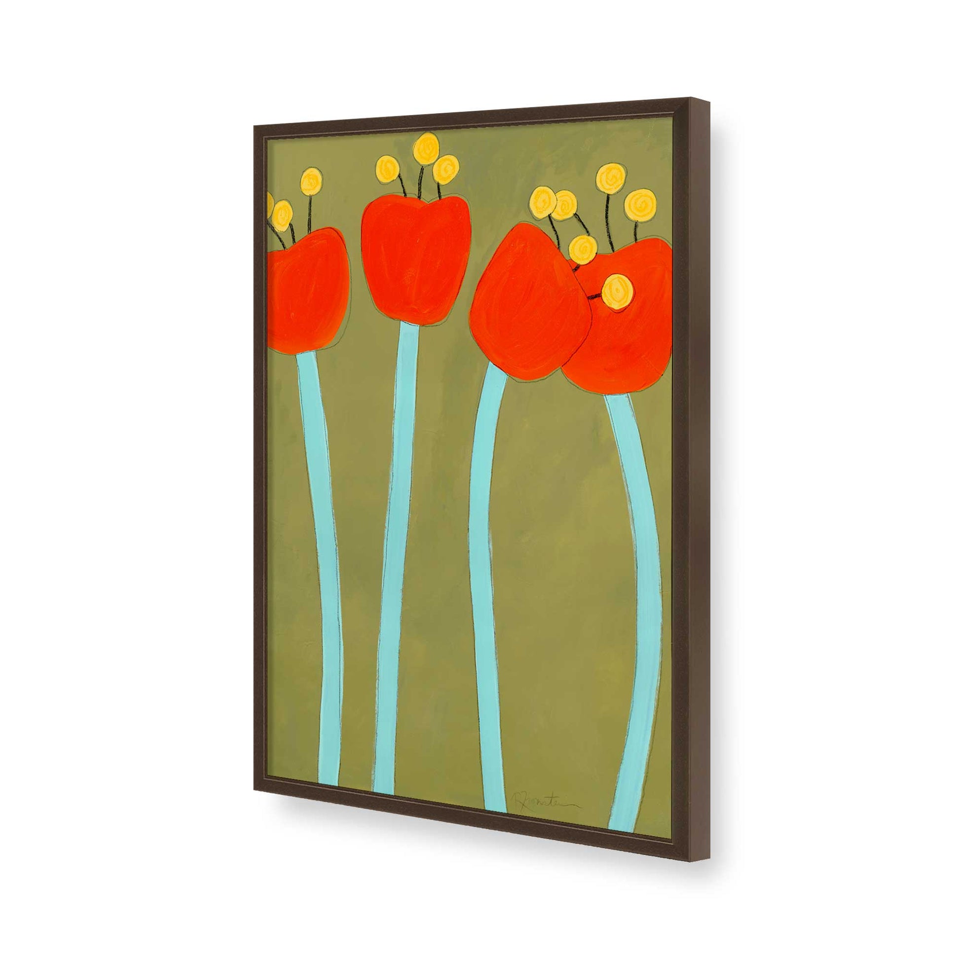 [Color:Brown], Picture of art in a Brown frame of the corner