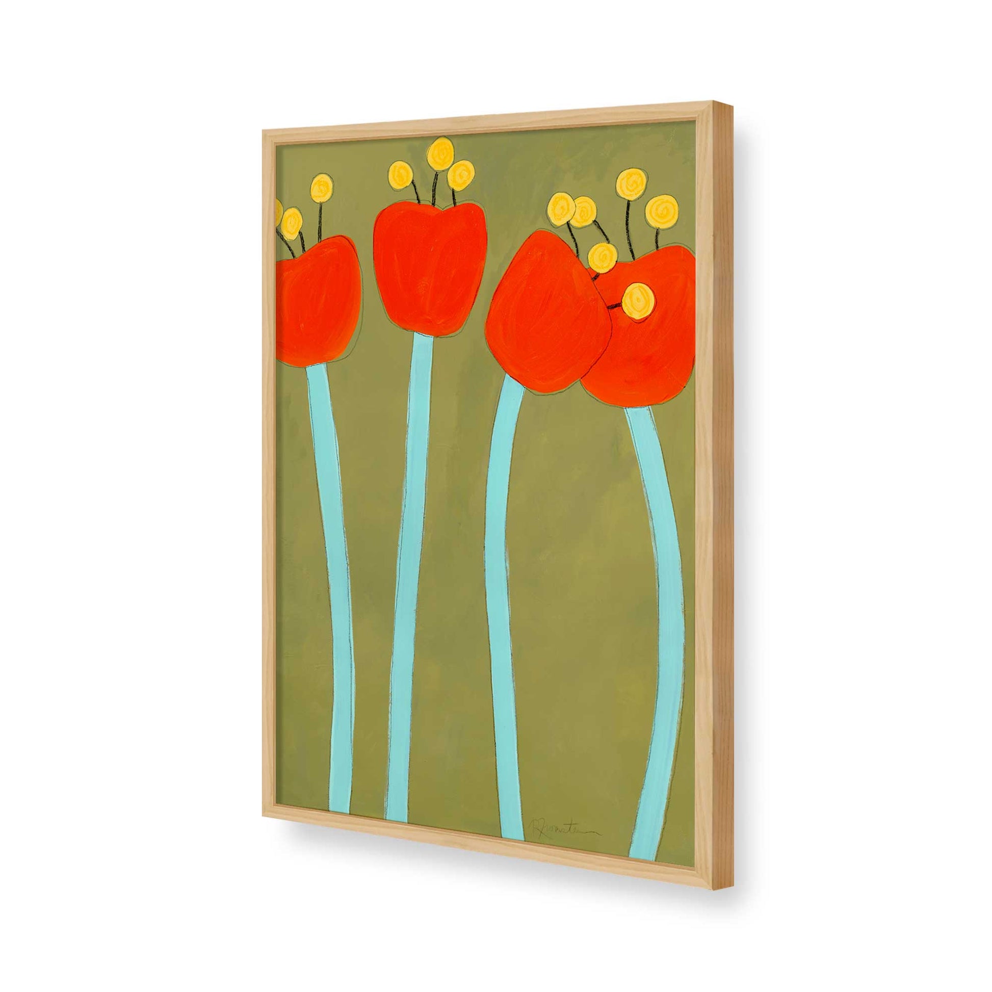 [Color:American Maple], Picture of art in a American Maple frame of the corner