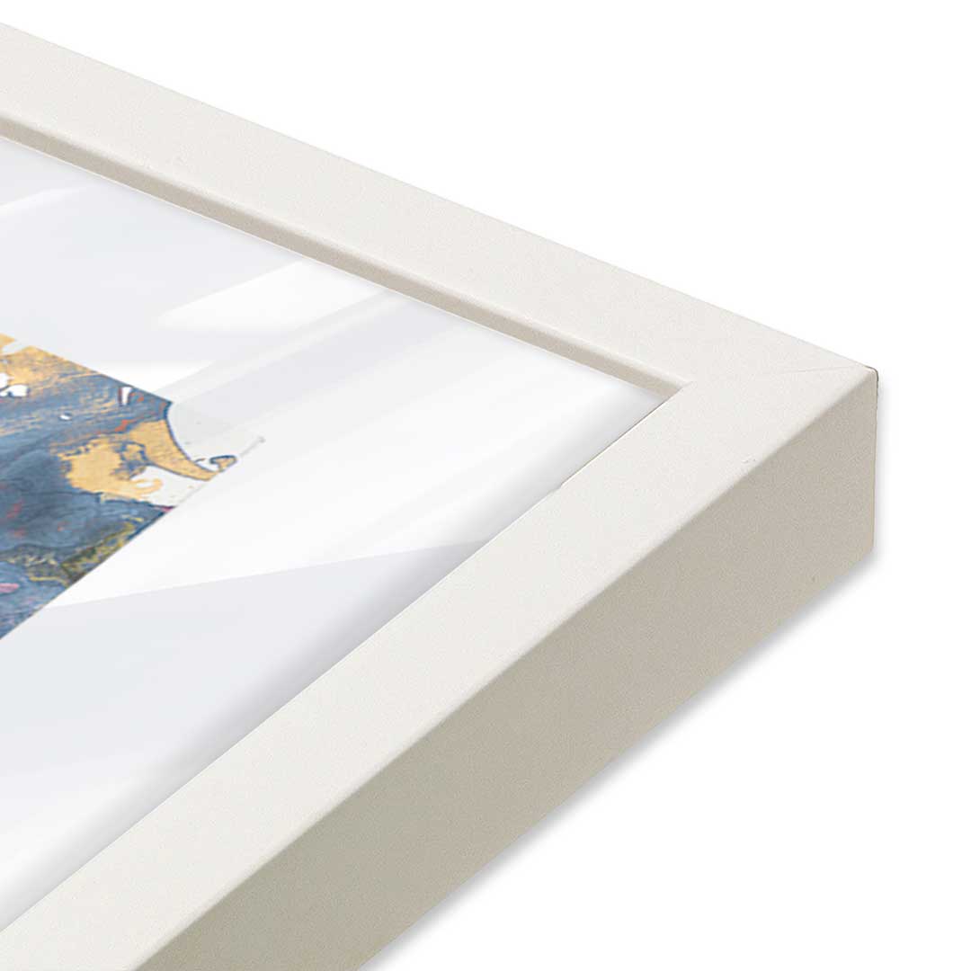 [Color:Opaque White], Picture of art in a Opaque White frame at an angle