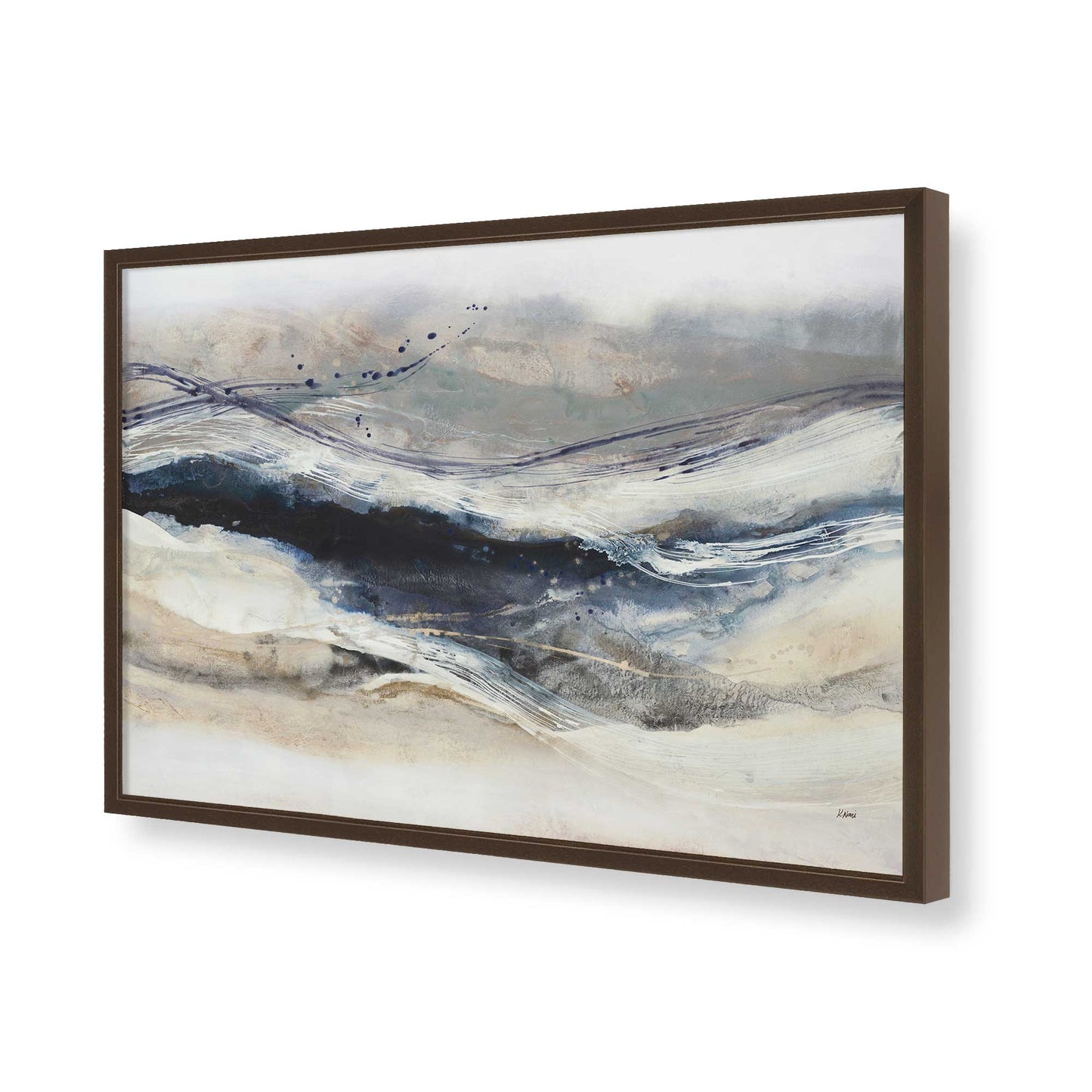 [Color:Brown], Picture of art in a Brown frame of the corner