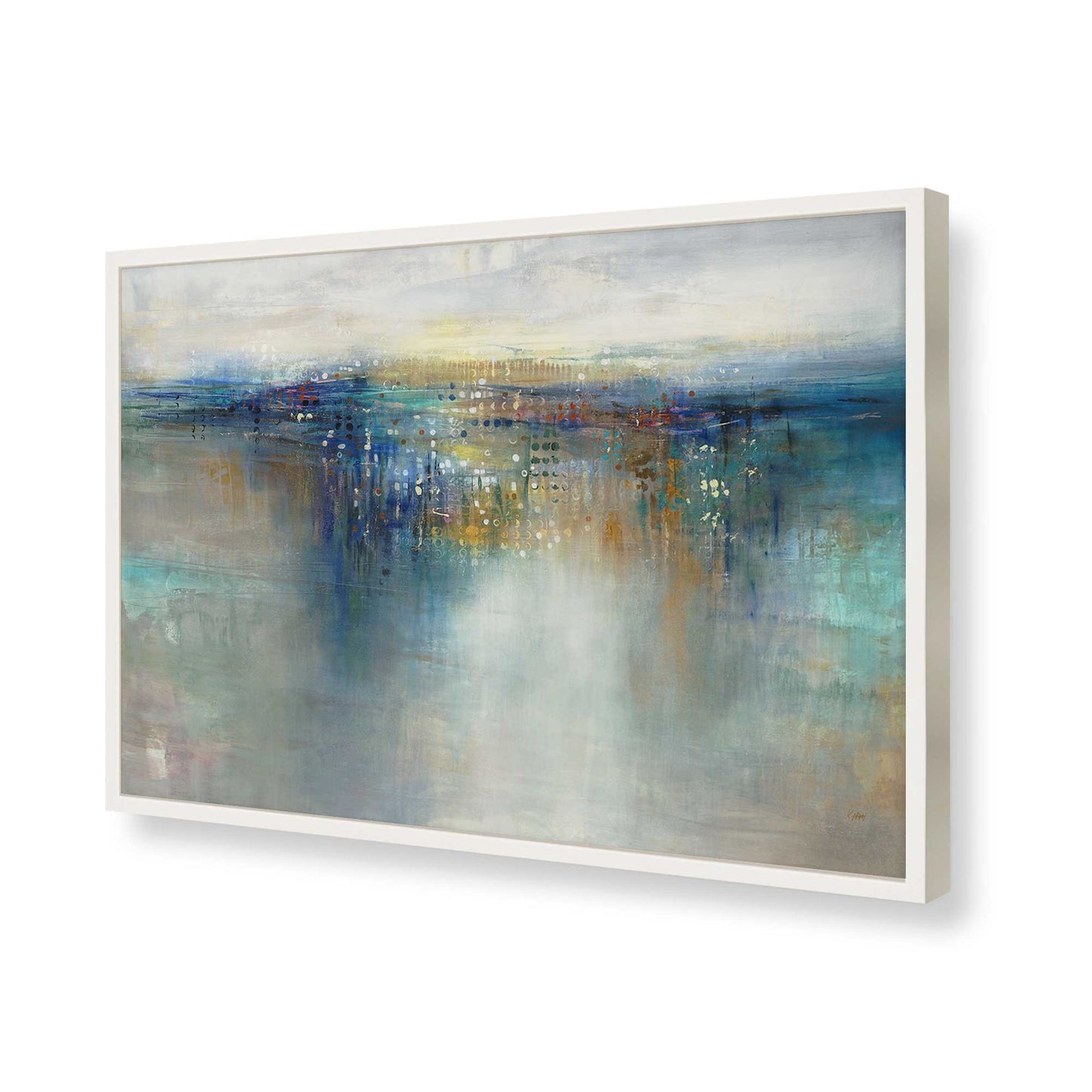 [Color:Opaque White], Picture of art in a Opaque White frame of the corner