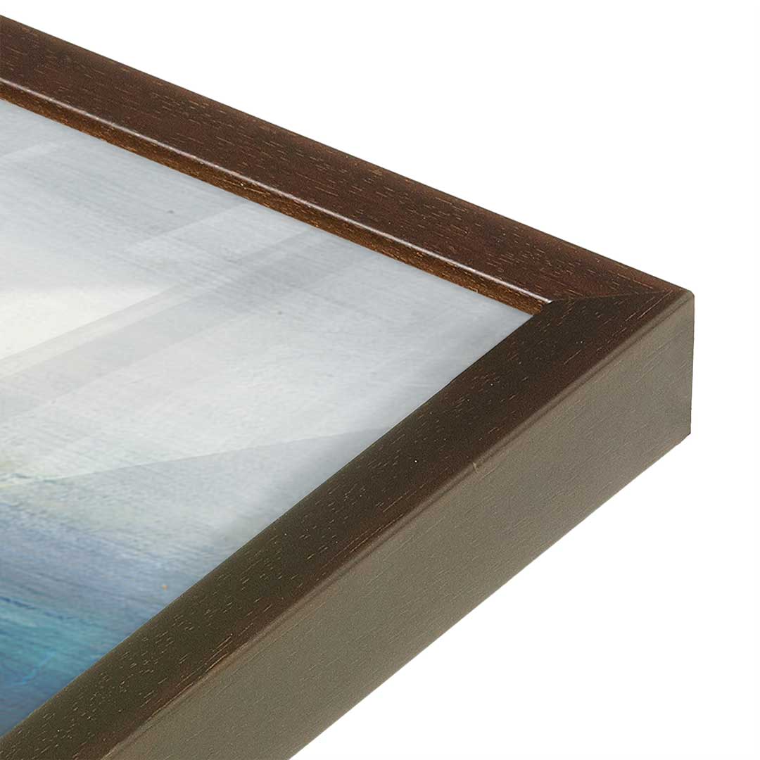 [Color:Brown], Picture of art in a Brown frame at an angle