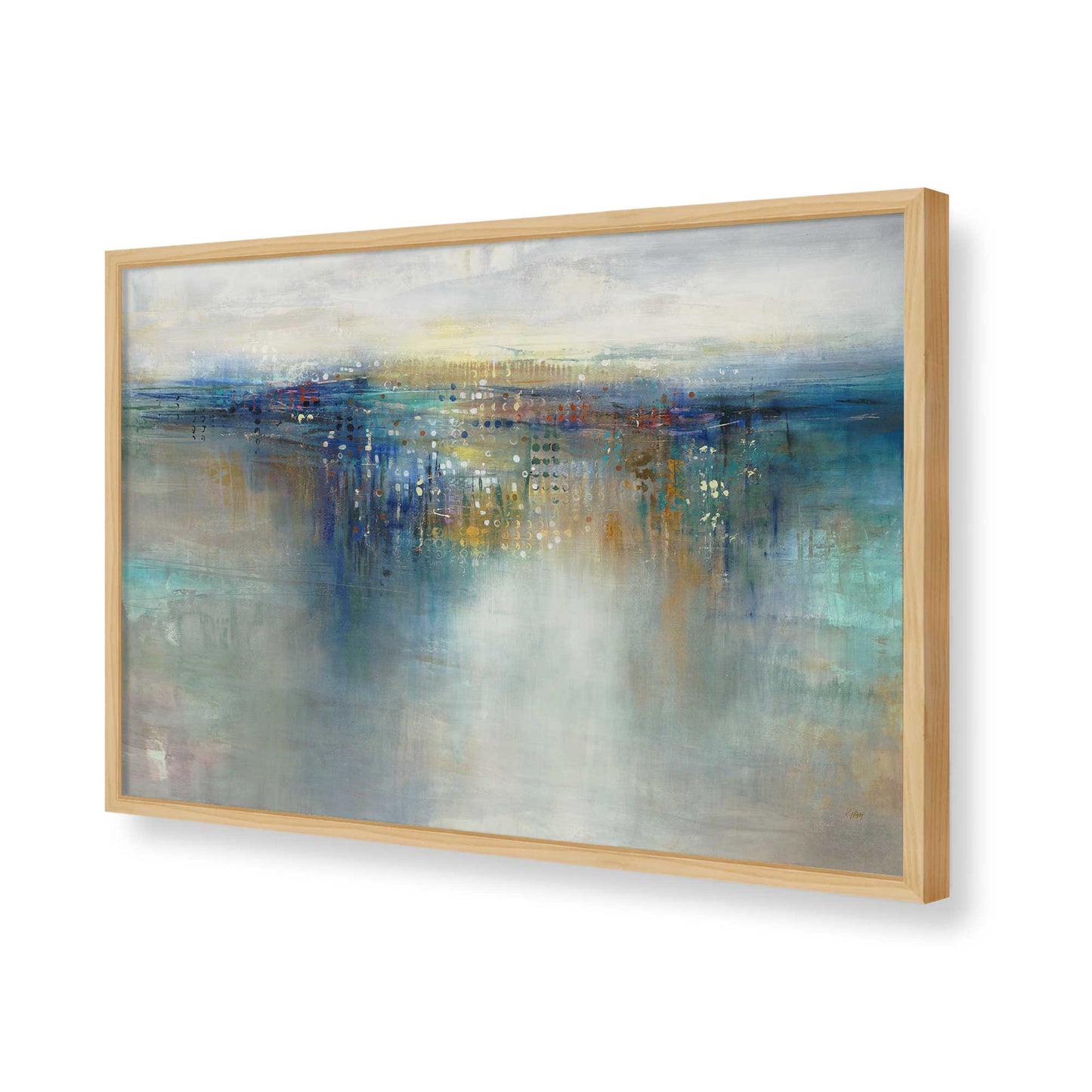 [Color:American Maple], Picture of art in a American Maple frame of the corner