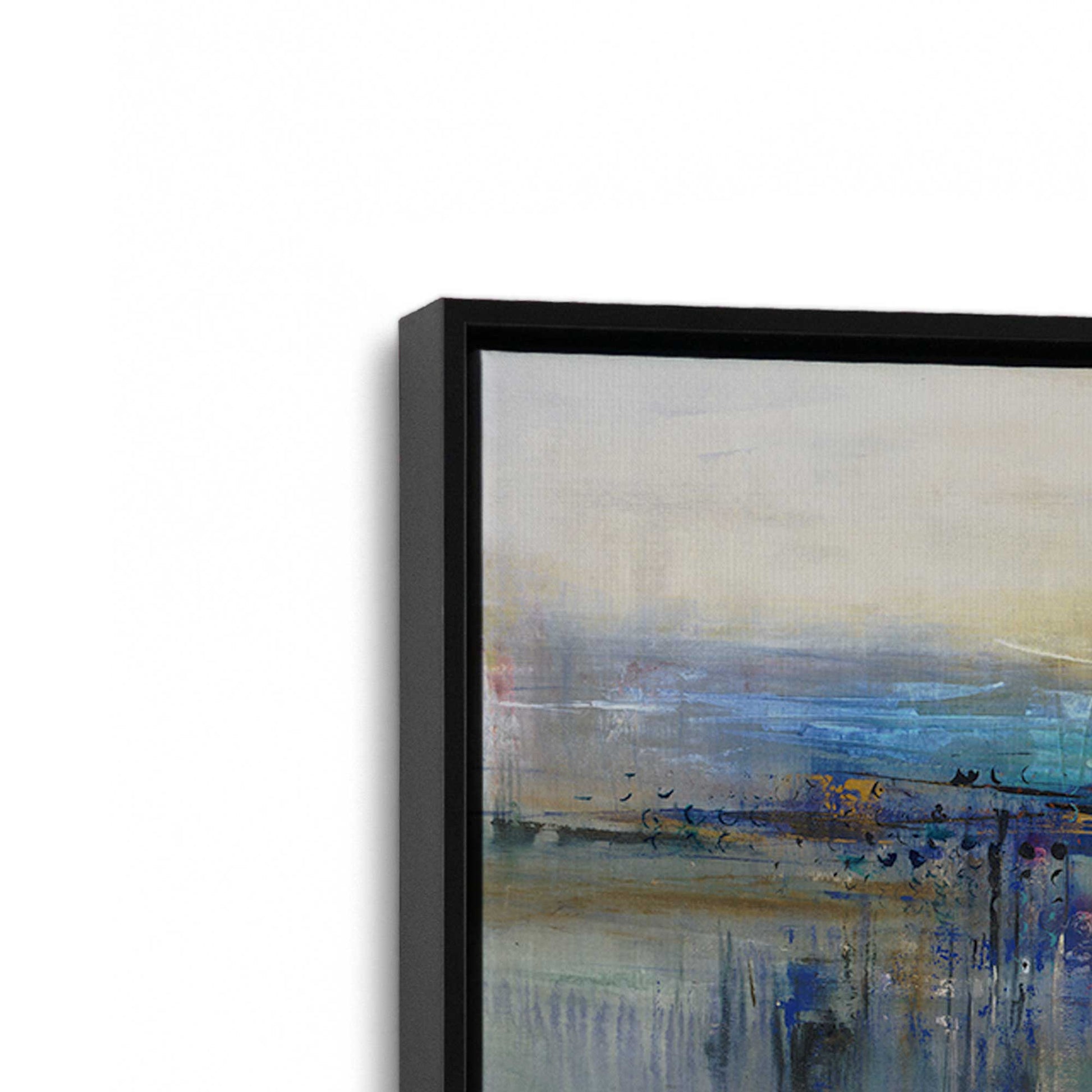[Color:Satin Black], Picture of art in a Satin Black frame at an angle