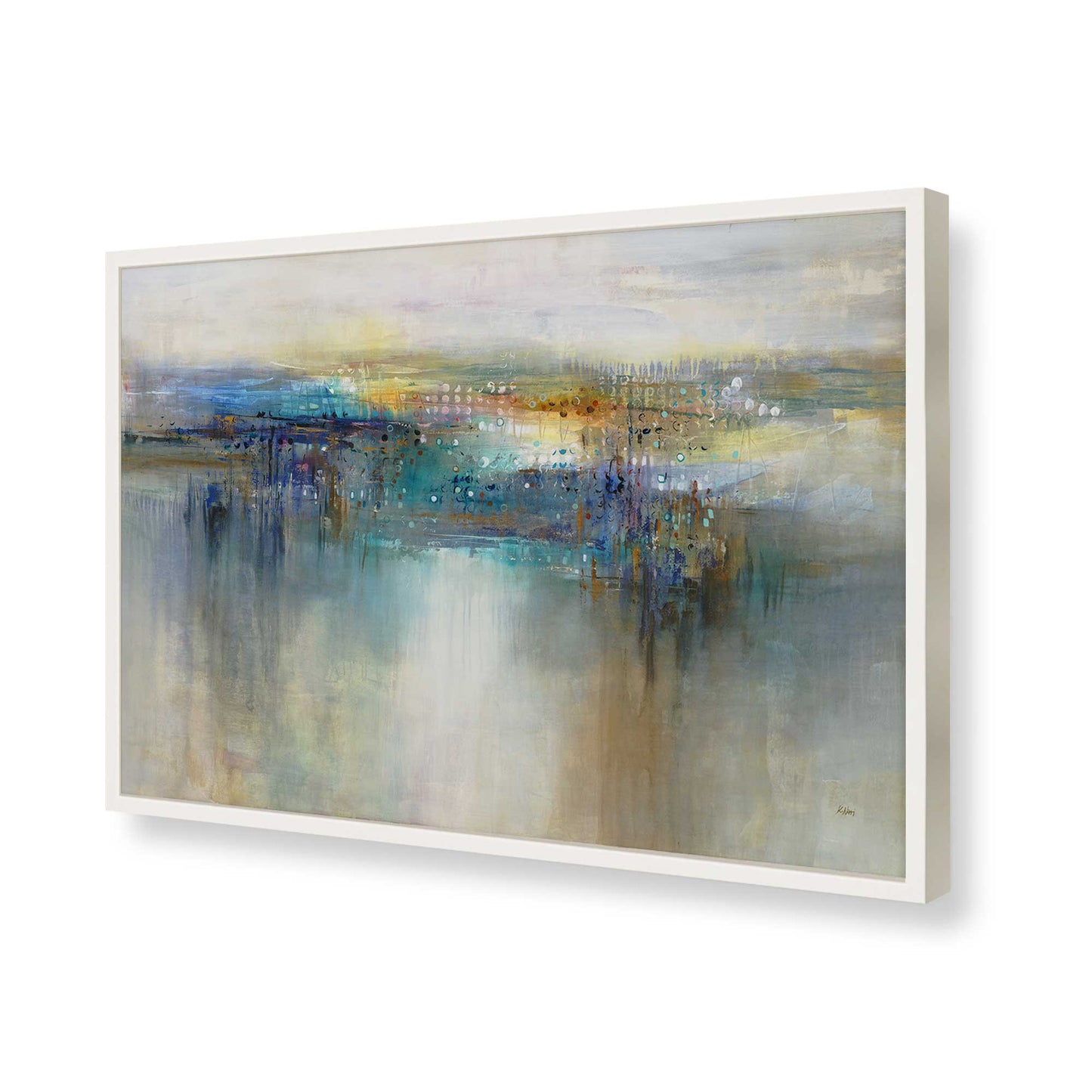 [Color:Opaque White], Picture of art in a Opaque White frame of the corner