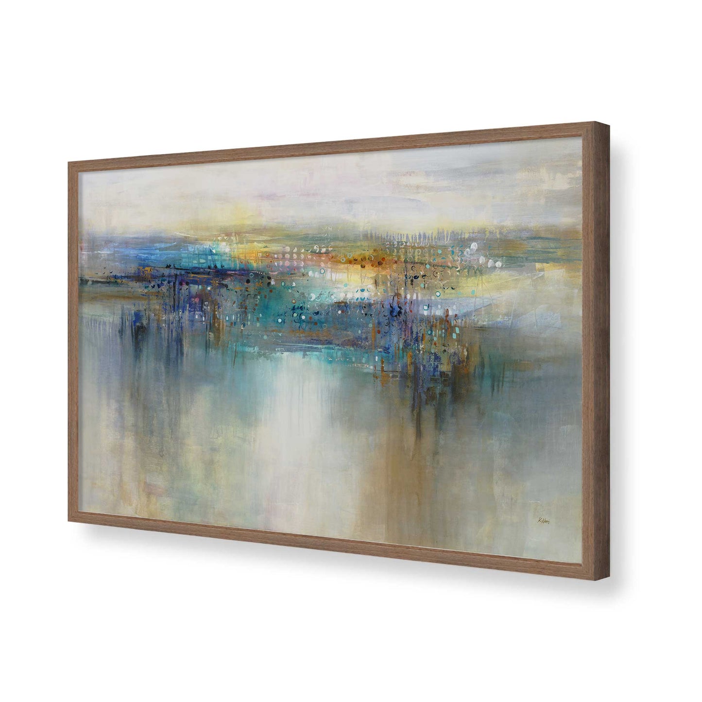 [Color:Walnut], Picture of art in a Walnut frame of the corner
