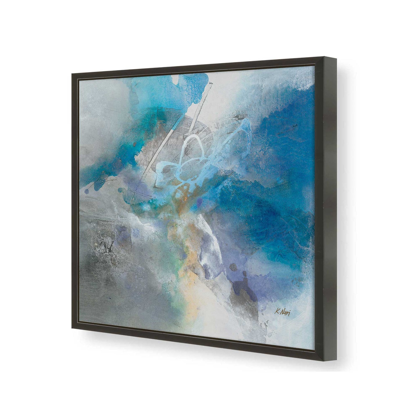 [Color:Satin Black], Picture of art in a Satin Black frame of the corner