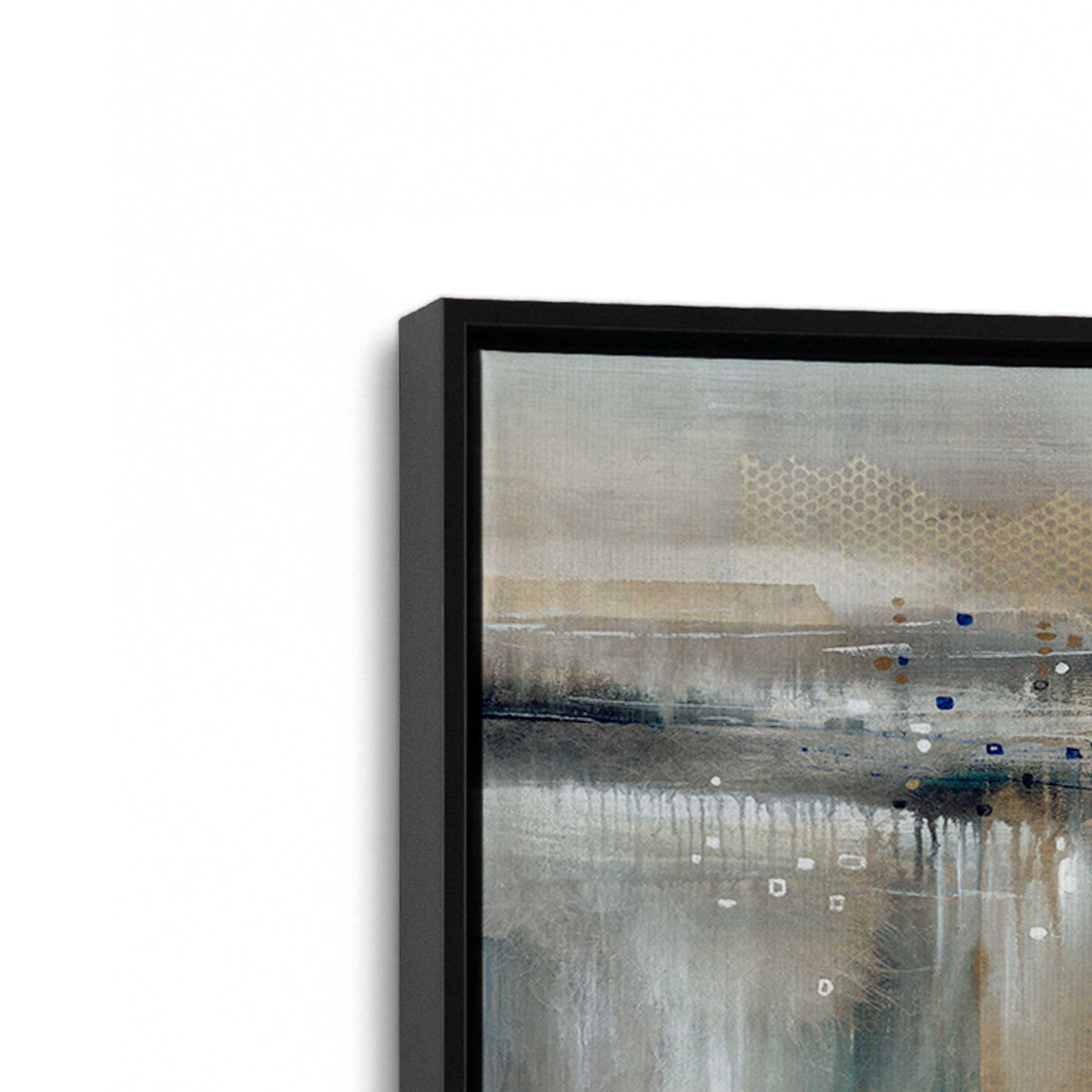 [Color:Satin Black], Picture of art in a Satin Black frame at an angle