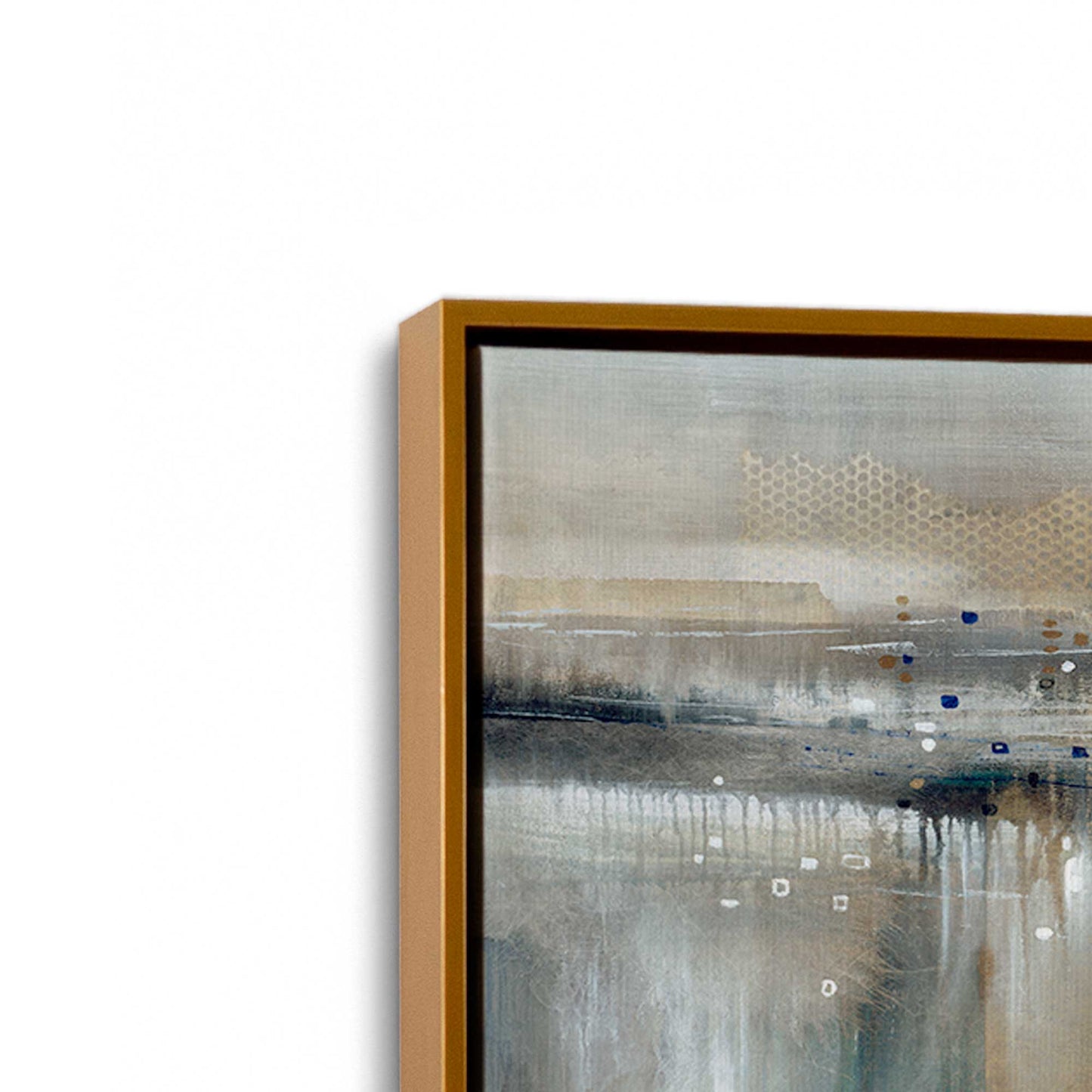[Color:Polished Gold], Picture of art in a Polished Gold frame at an angle