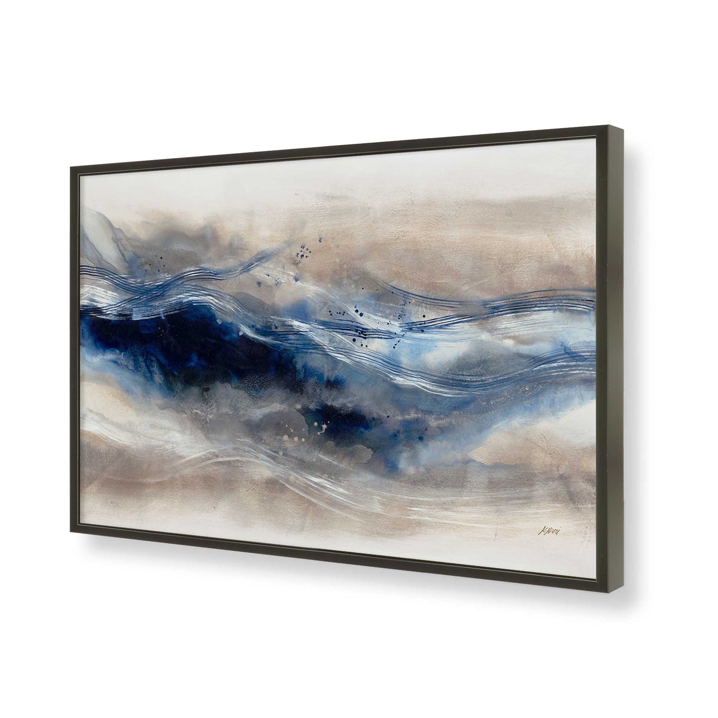 [Color:Satin Black], Picture of art in a Satin Black frame of the corner