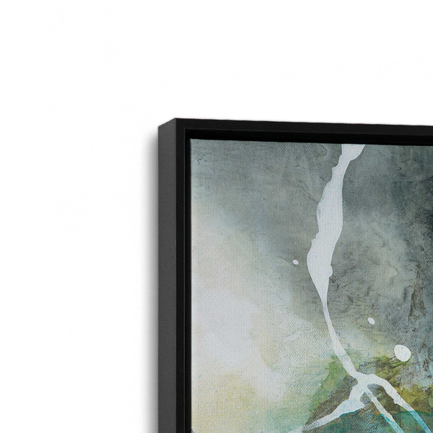 [Color:Satin Black], Picture of art in a Satin Black frame at an angle