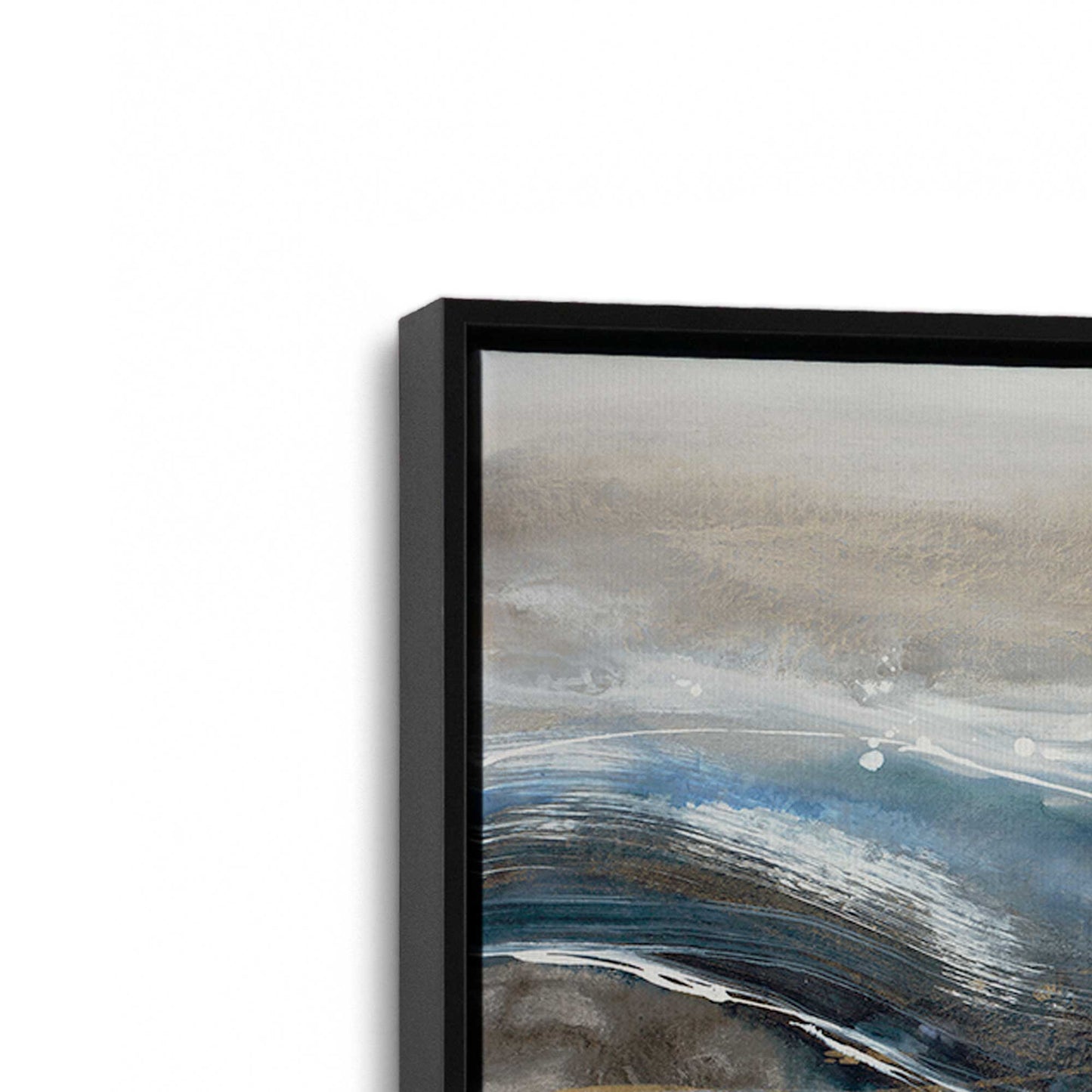 [Color:Satin Black], Picture of art in a Satin Black frame at an angle