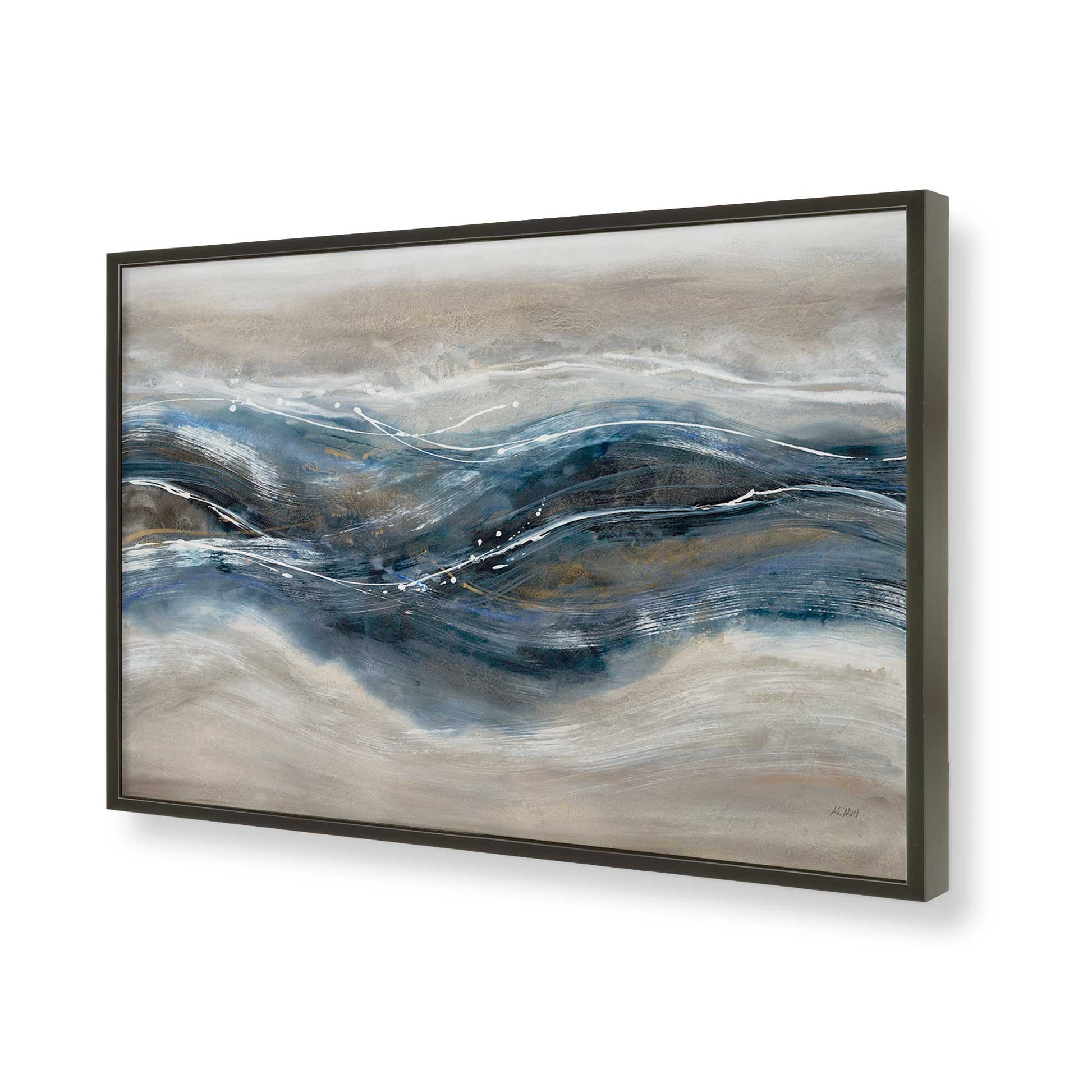 [Color:Satin Black], Picture of art in a Satin Black frame of the corner