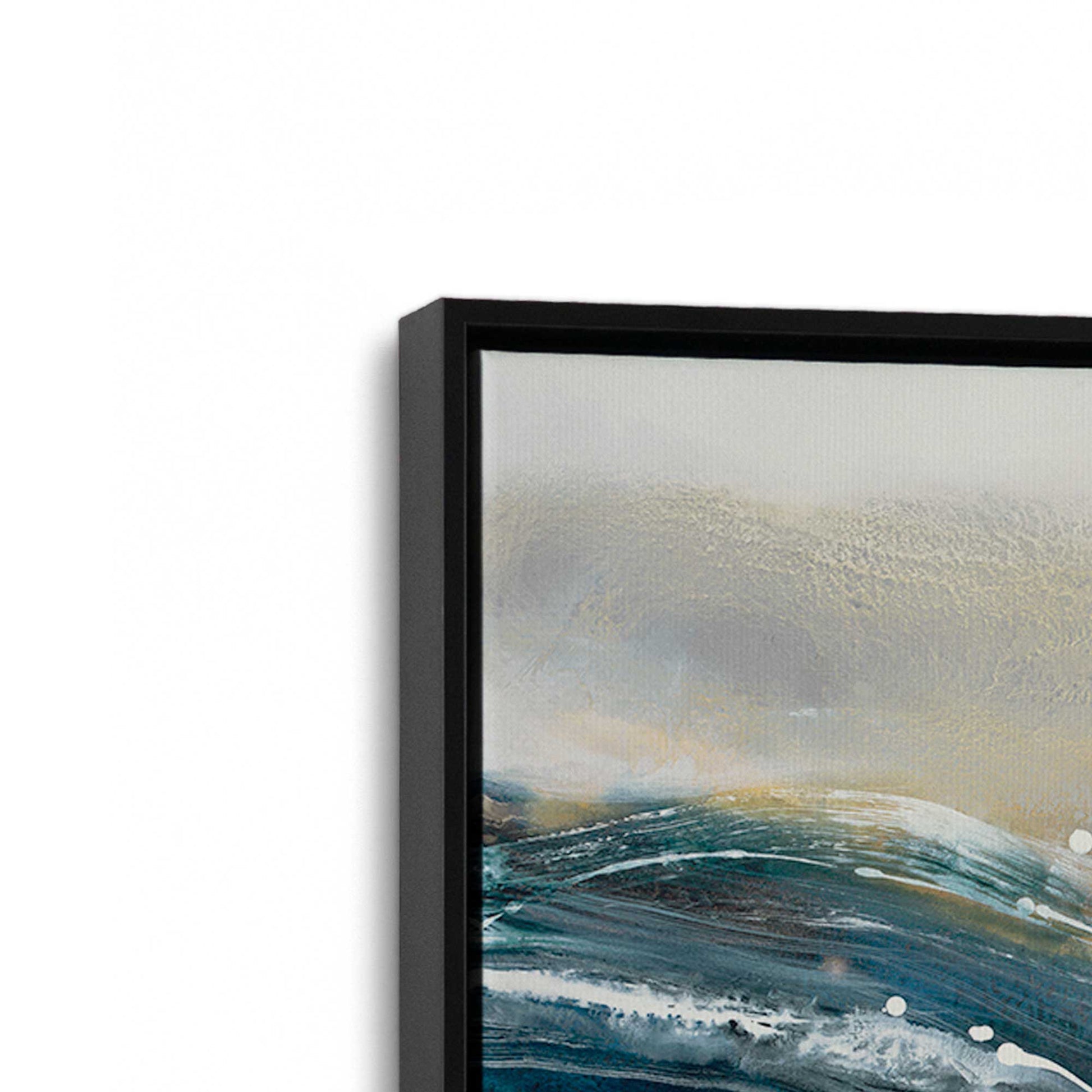 [Color:Satin Black], Picture of art in a Satin Black frame at an angle