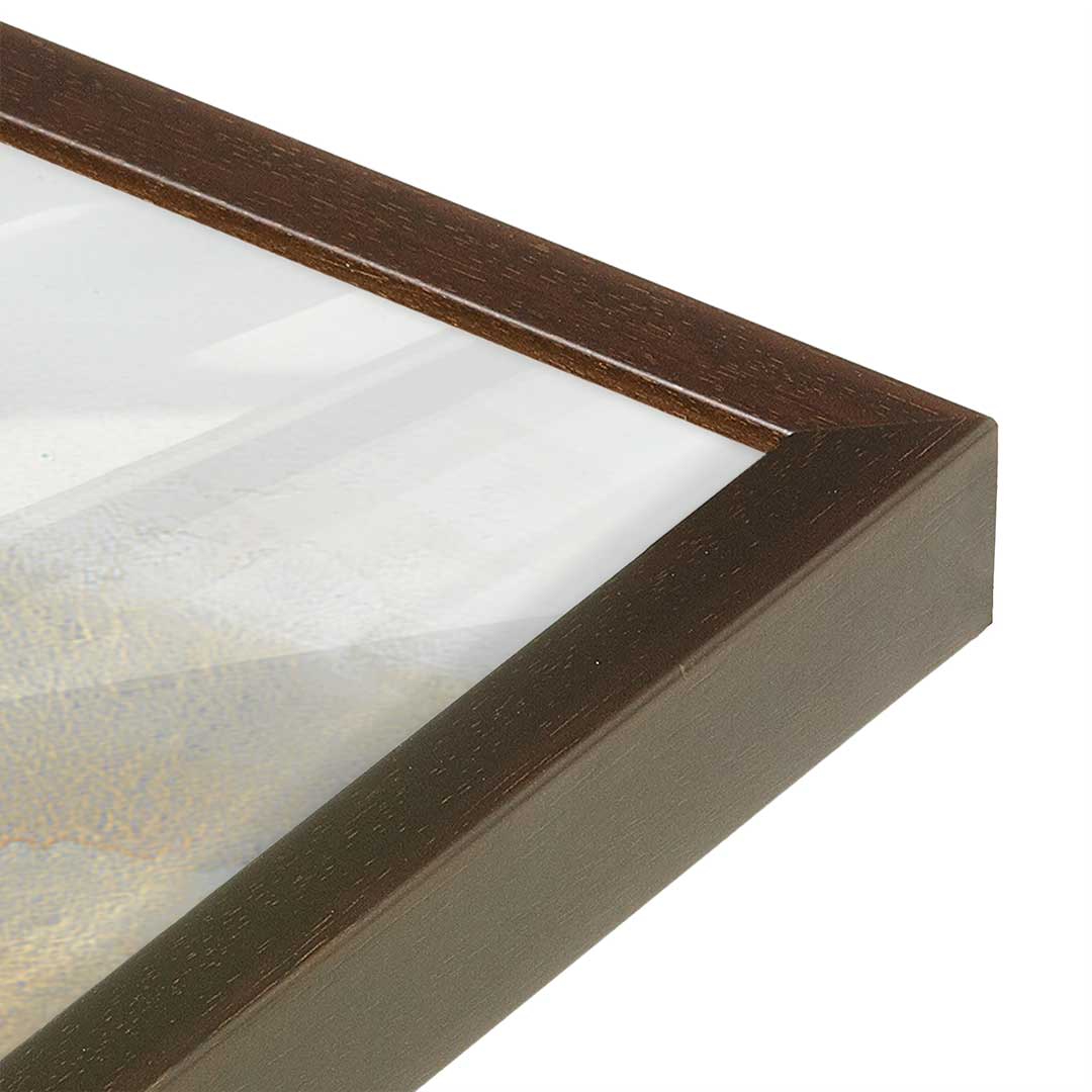 [Color:Brown], Picture of art in a Brown frame at an angle