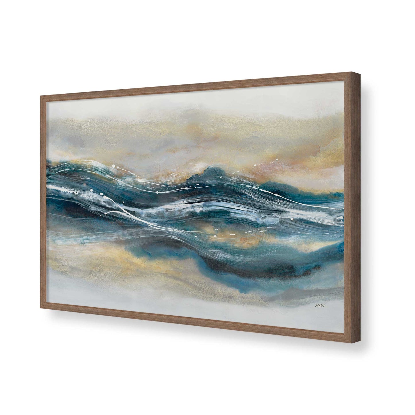 [Color:Walnut], Picture of art in a Walnut frame of the corner
