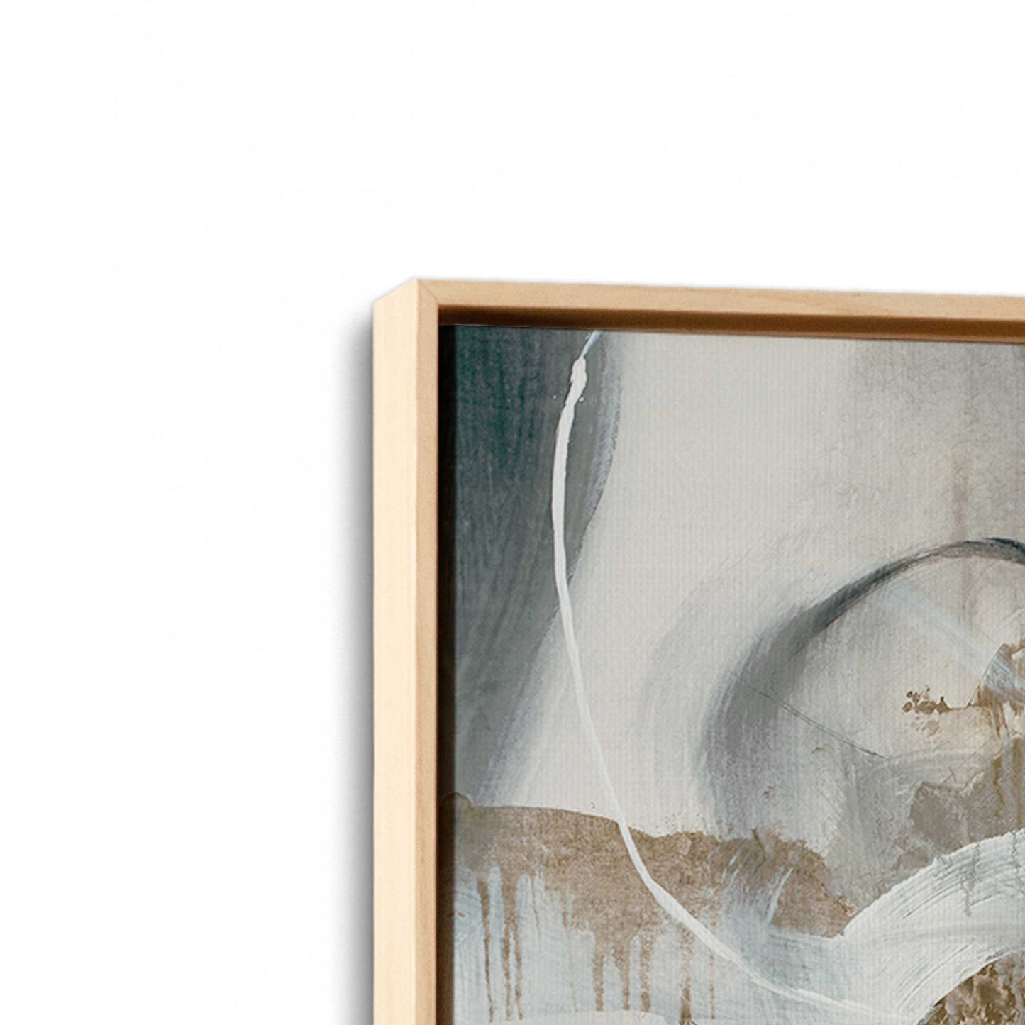 [Color:American Maple], Picture of art in a American Maple frame at an angle