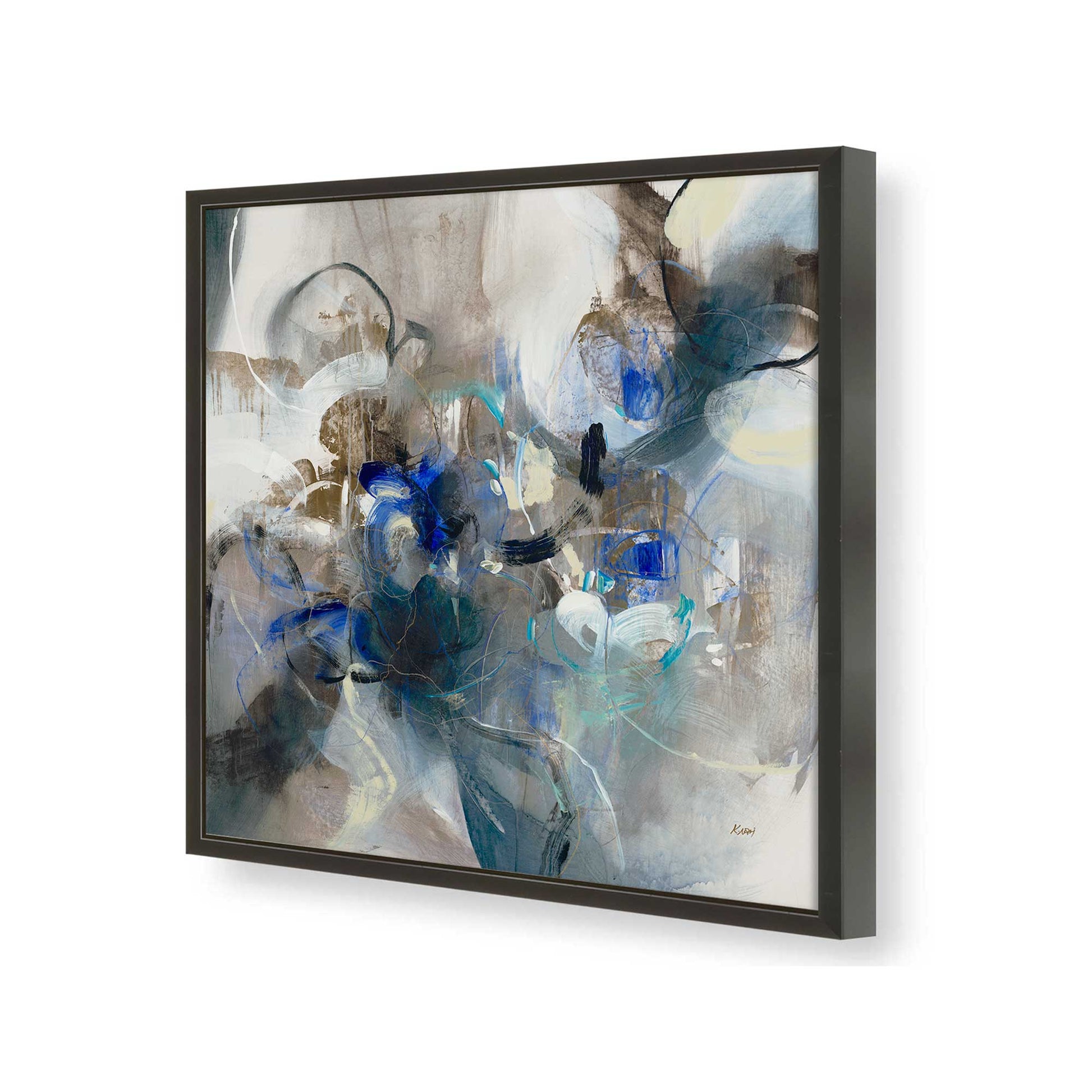 [Color:Satin Black], Picture of art in a Satin Black frame of the corner