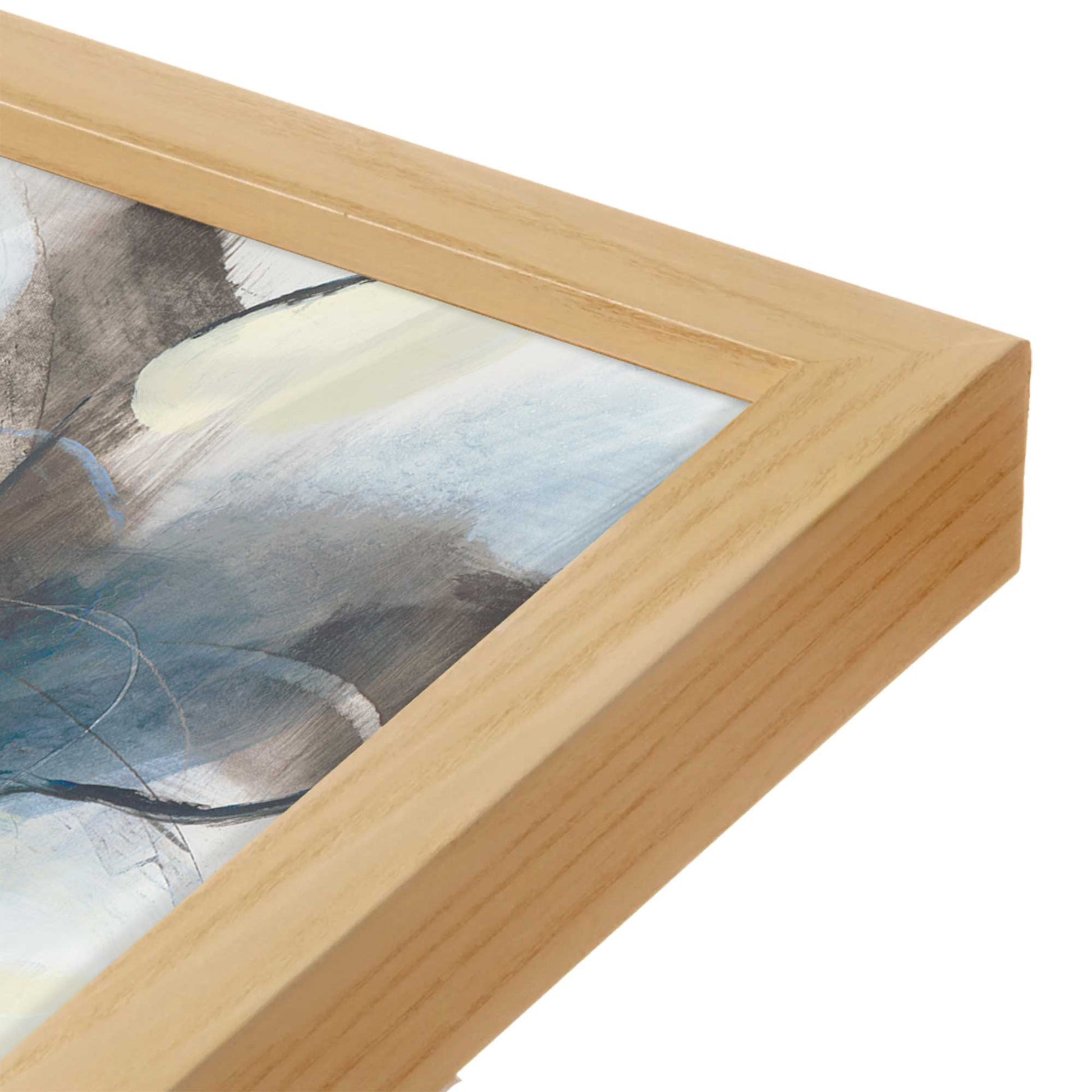 [Color:American Maple], Picture of art in a American Maple frame at an angle