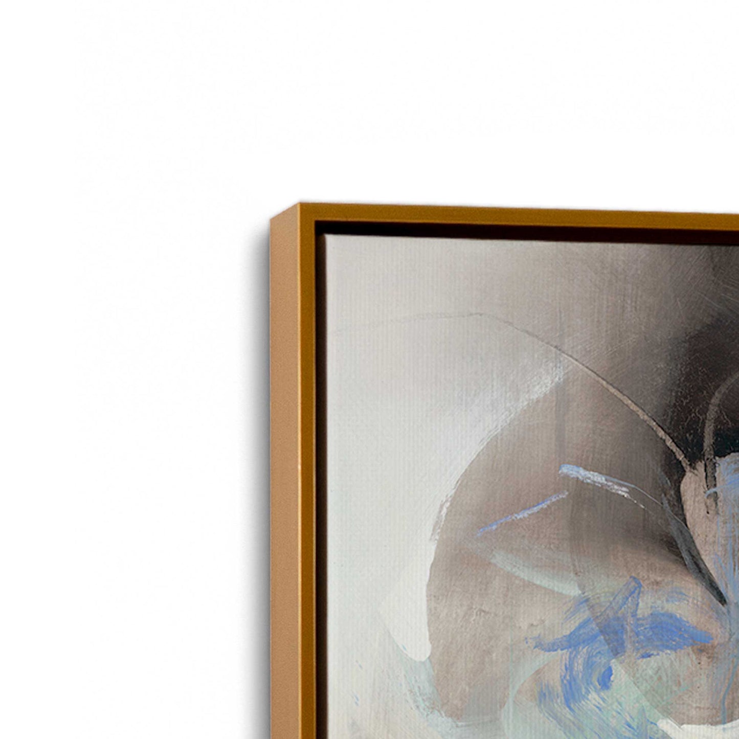 [Color:Polished Gold], Picture of art in a Polished Gold frame at an angle