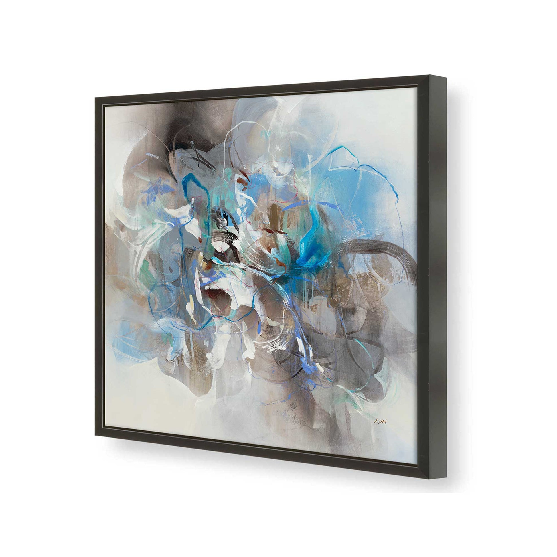 [Color:Satin Black], Picture of art in a Satin Black frame of the corner