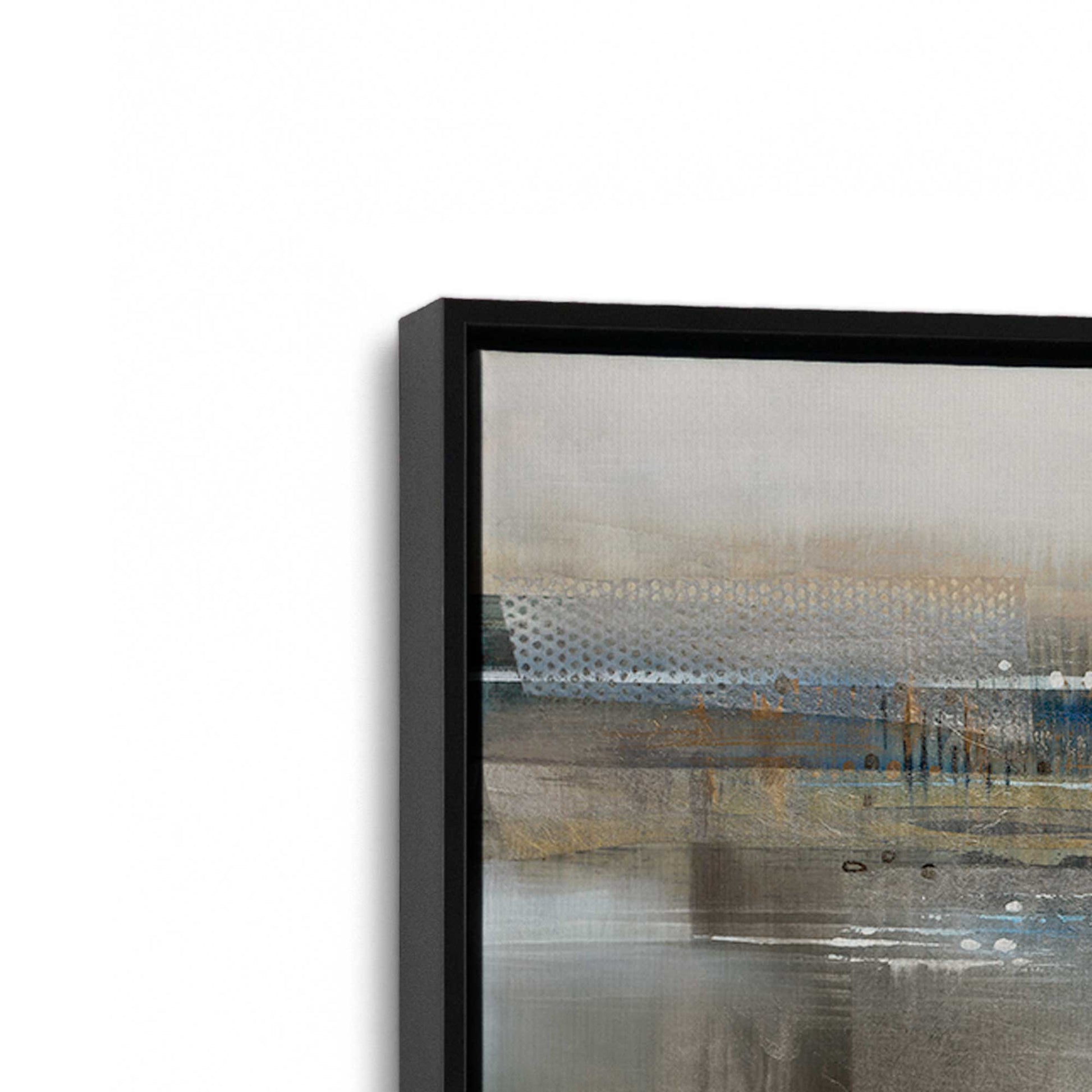[Color:Satin Black], Picture of art in a Satin Black frame at an angle